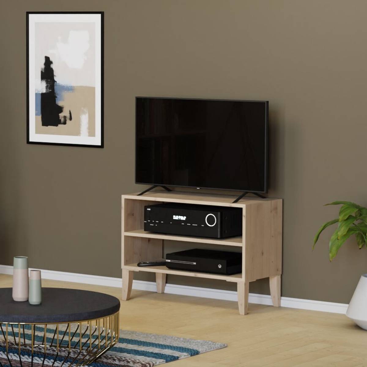 Etagère bois massif 2 cases horizontales Elio Etagère bois massif 2 cases horizontales Elio