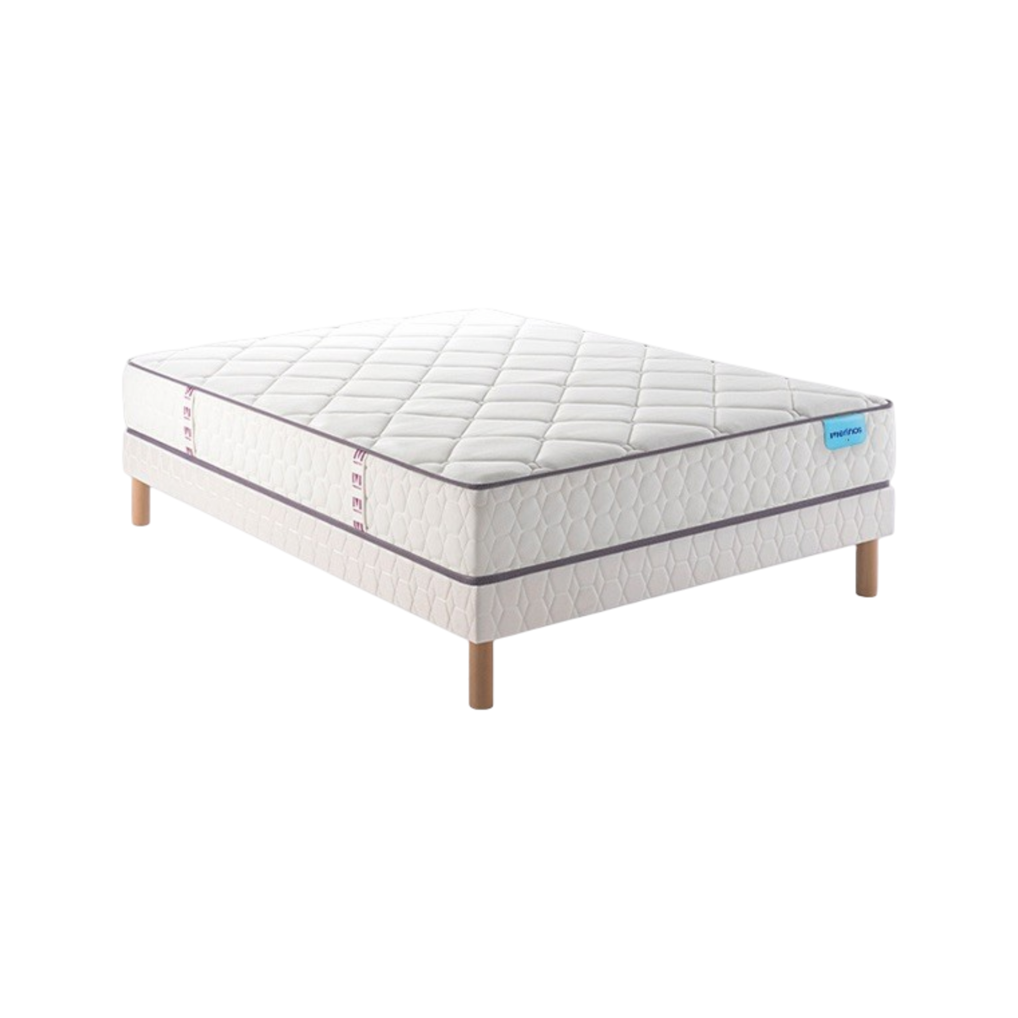 Découvrez l'ensemble matelas et sommier Cheer Bed Mérinos. Son matelas est composé de la technologie ressorts ensachés et de la mousse à mémoire de forme ce qui vous assure une indépendance de couchage idéale pour un bon sommeil à deux. Sa mousse à mémoire de forme évite les points de pressions responsable des micros-réveils. Son sommier tapissier en lattes massives raffermit juste comme il faut le confort du matelas. Offrez-vous des nuits réparatrices !