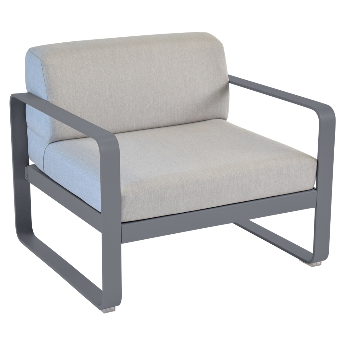 Fauteuil Bellevie Gris Flanelle en Aluminium