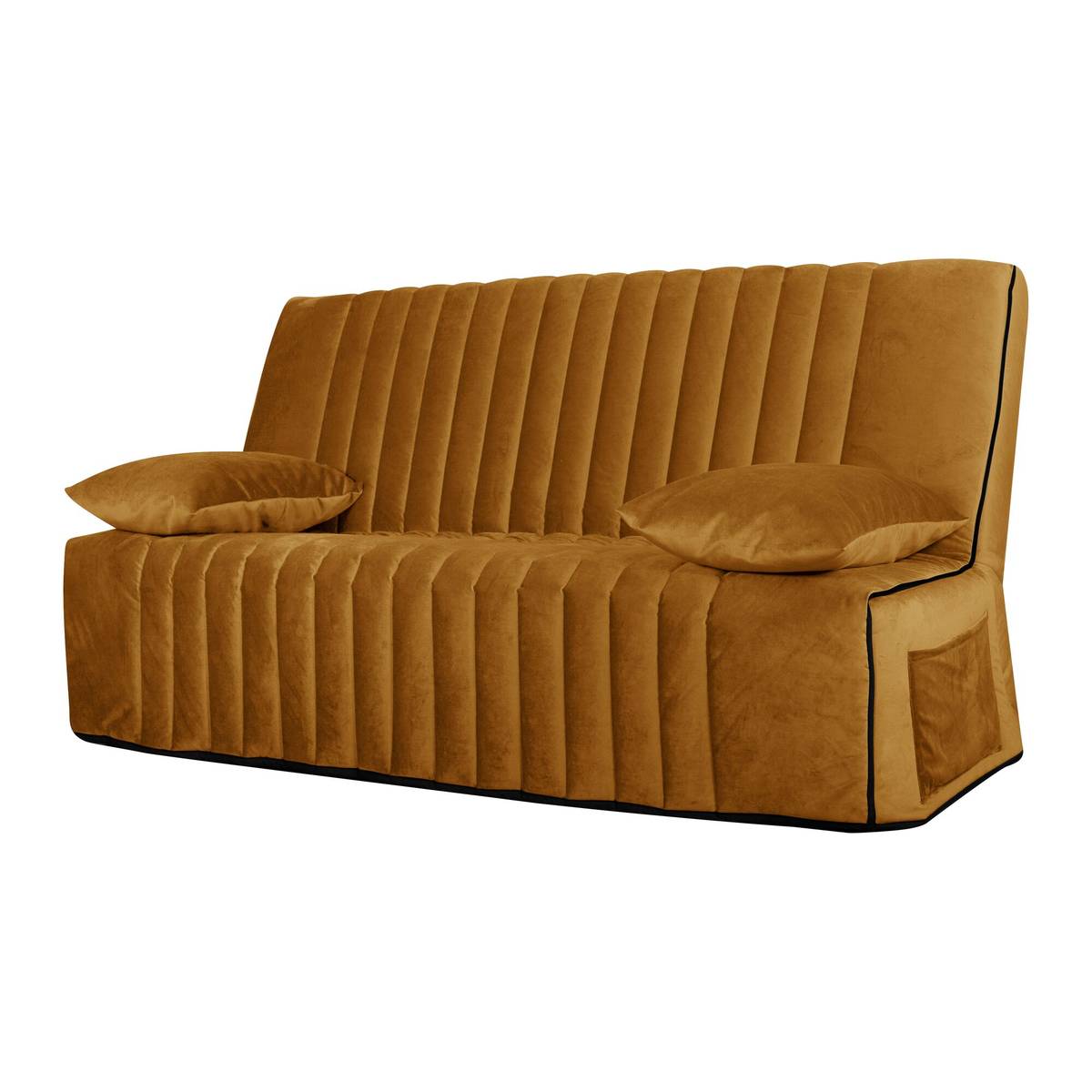 Canapé clic-clac velours matelas 15 cm Oriane Canapé clic-clac velours matelas 15 cm Oriane