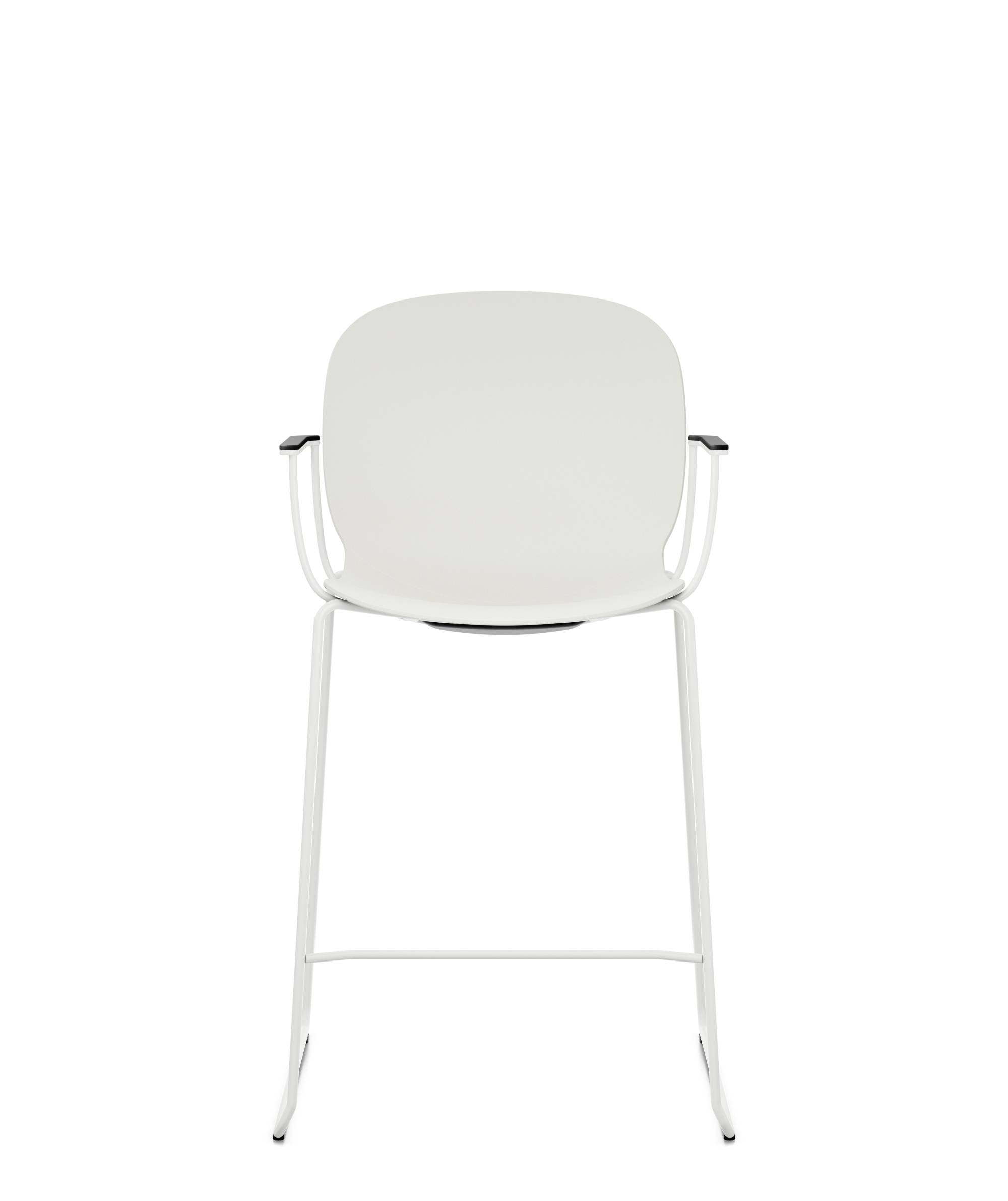 Chaise haute empilable avec accoudoirs et pieds luge acier Noor 6090