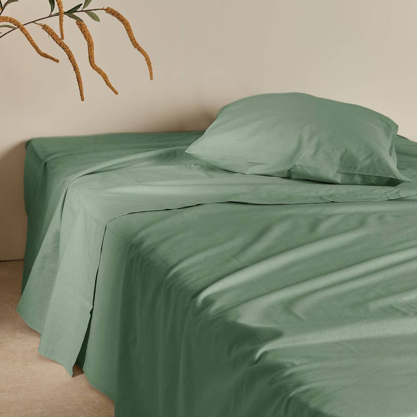 Drap plat coton lin Valentine Drap plat coton lin Valentine