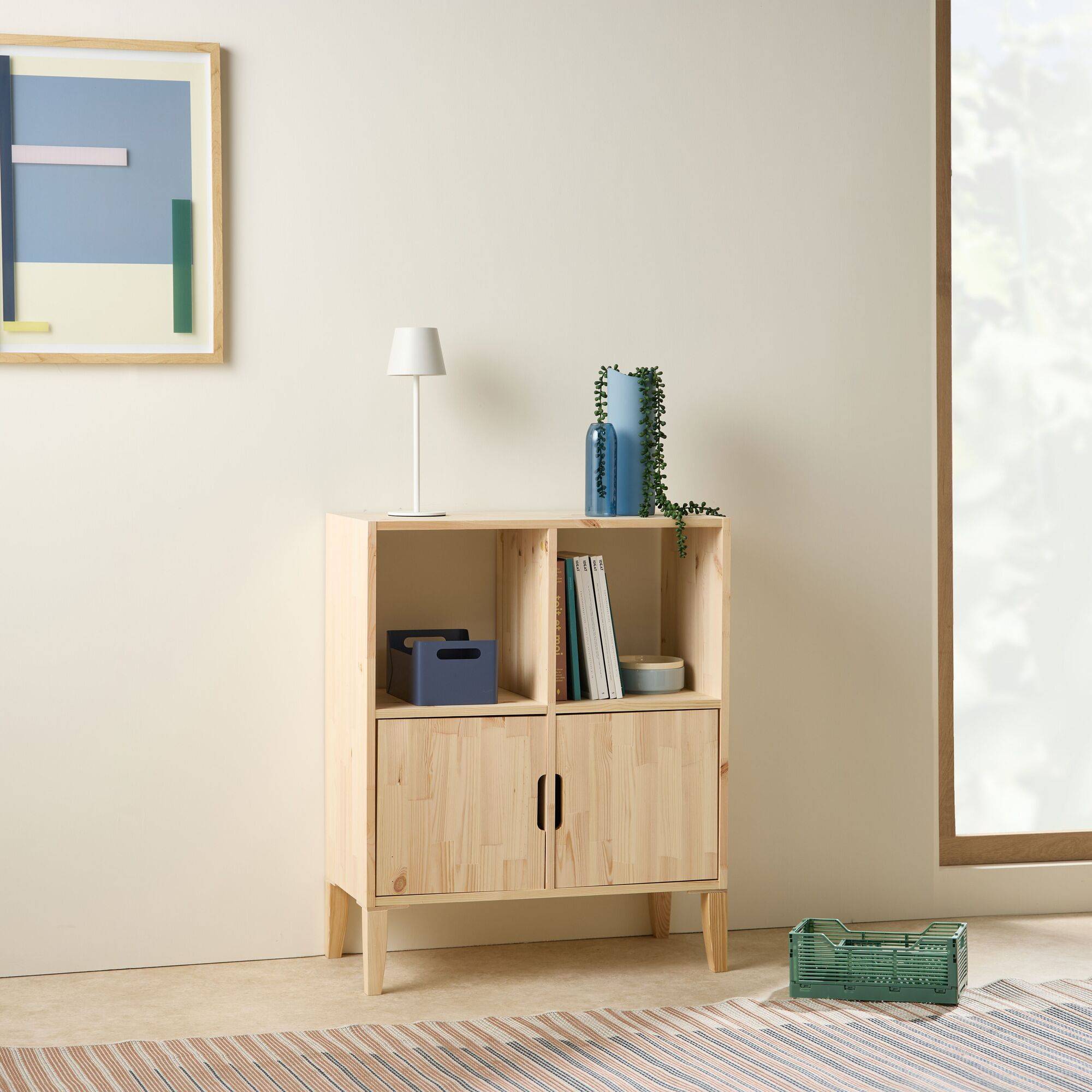 Etagère bois massif 2x2 cases Elio
