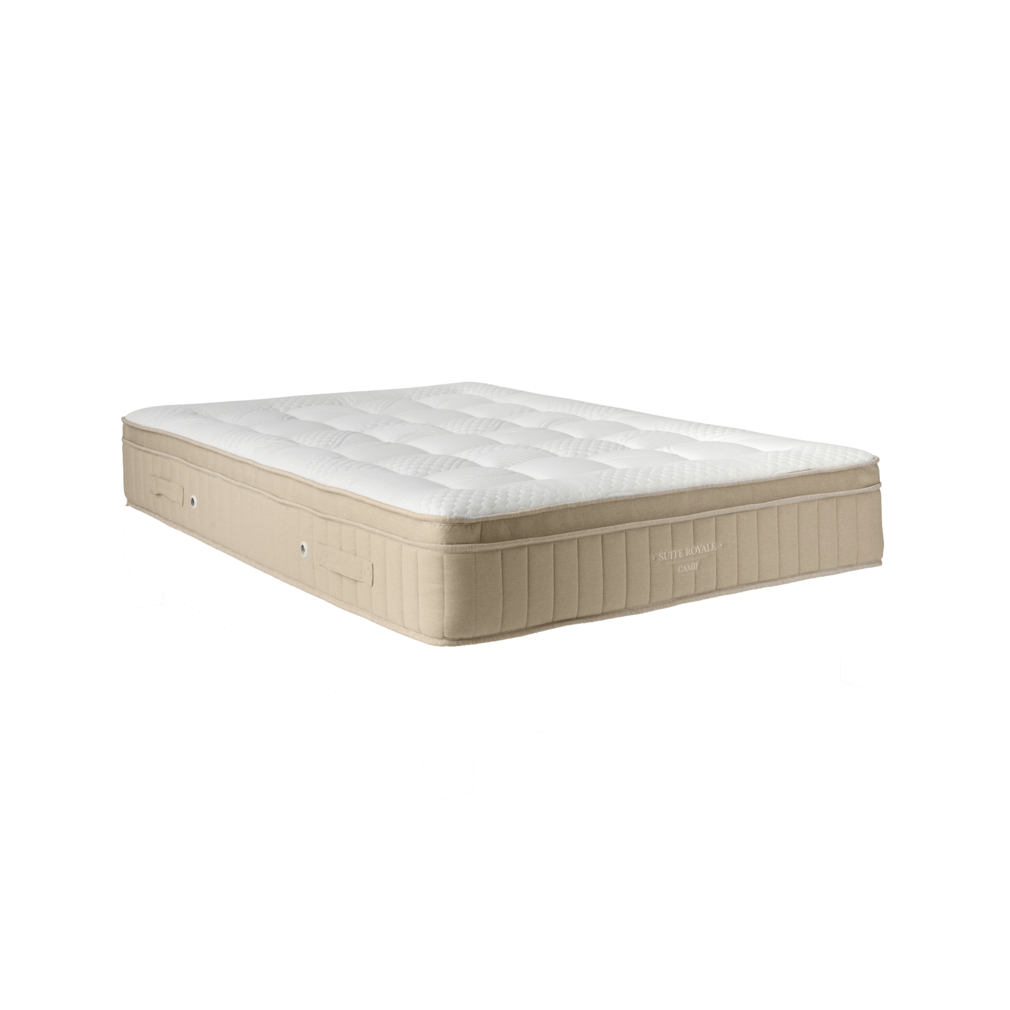 Le joyau de notre collection !Découvrez le matelas Suite Royale. Pensé pour offrir une expérience de sommeil exceptionnelle, il conjugue innovation, élégance et savoir-faire français.Au cœur de ce matelas, 1551 ressorts ensachés assurent une parfaite indépendance de couchage. Une ceinture de ressorts renforcés stabilise l'ensemble pour un maintien optimal et une ventilation idéale du matelas.L'âme du matelas combine une mousse médium et une mousse haute gamme, toutes deux capitonnées avec précision pour garantir une excellente tenue dans le temps. Le tout est réparti en 5 zones de confort qui épousent parfaitement les courbes du corps, réduisant les points de pression responsables des micro-réveils.Sa mousse AirFlex Soft et son garnissage en nappe de soie vous offrent une sensation de douceur incomparable comme si vous vous endormiez sur un nuage.Un design raffiné et soigné, digne des plus belles suites hôtelières, vient parfaire l'ensemble pour une literie aussi belle que performante.