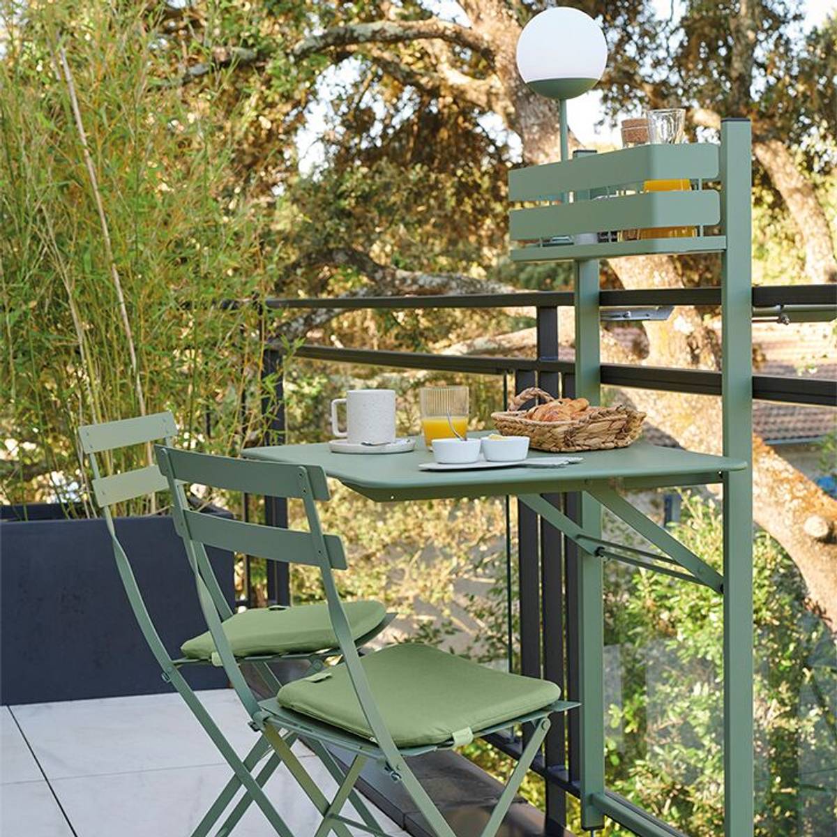 Table Balcon Rectangulaire Rabattable 57 x 77 cm Bistro en Acier Table Balcon Rectangulaire Rabattable 57 x 77 cm Bistro en Acier