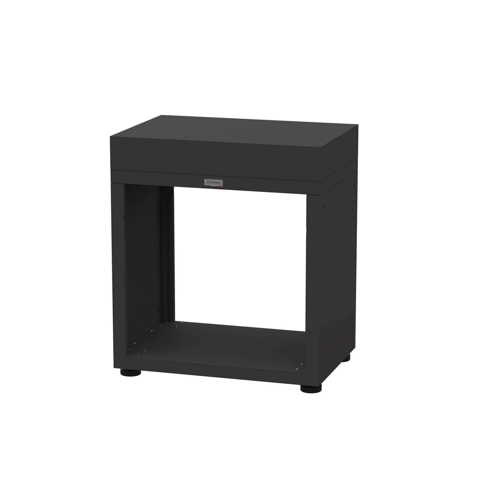 Meuble Ouvert pour Cuisine d'Extérieur 80 x 55 cm en Acier Noir