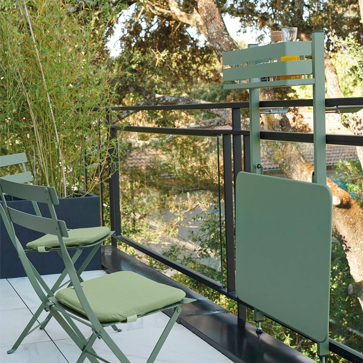 Table Balcon Rectangulaire Rabattable 57 x 77 cm Bistro en Acier Table Balcon Rectangulaire Rabattable 57 x 77 cm Bistro en Acier