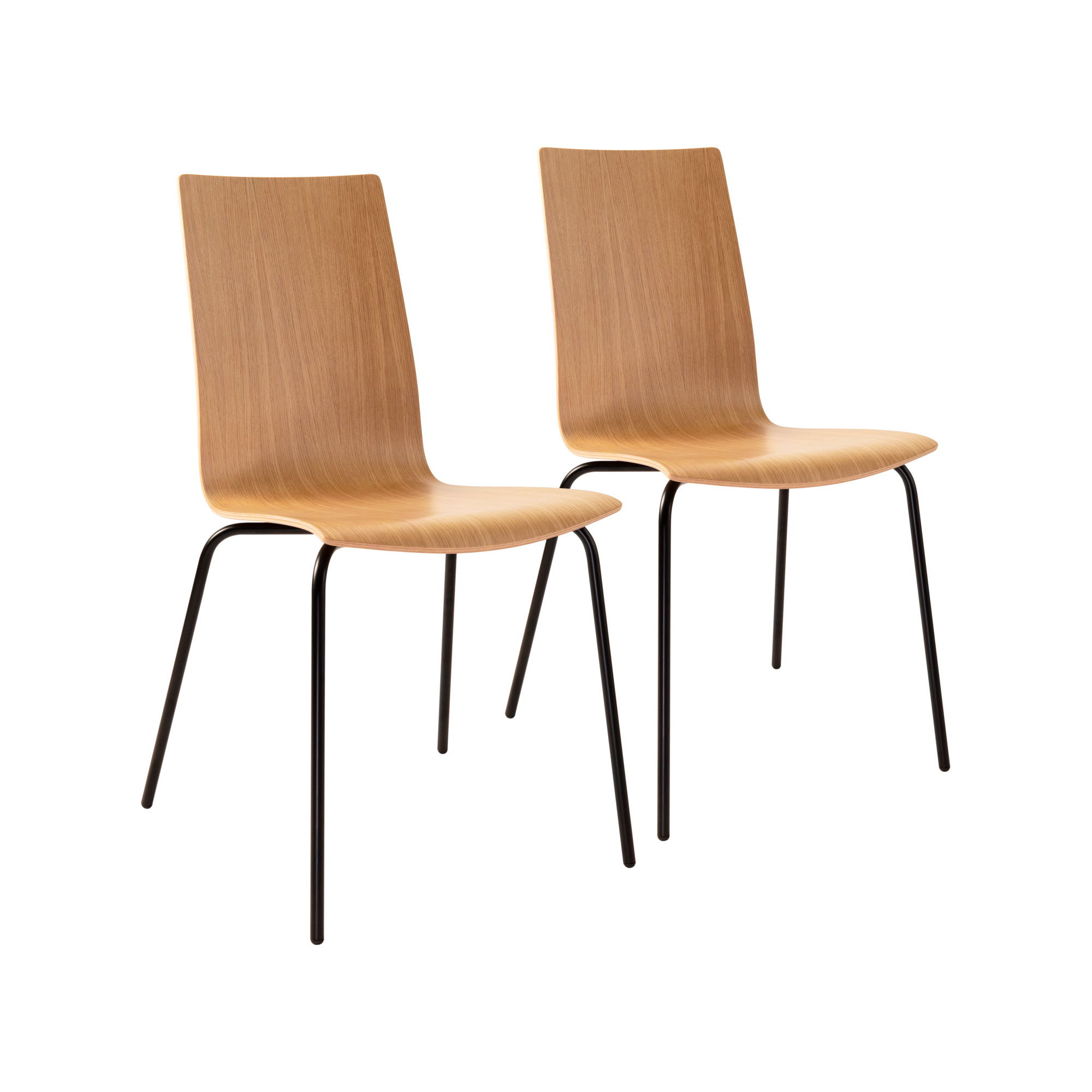Les chaises chêne Reda sont fines et élégantes. Elles s'inscrivent dans un style contemporain avec des lignes fluides et raffinées. Elles présentent une finition en chêne naturel avec un vernis naturel hydro et un piètement en métal noir. Cette finition en bois naturel met en valeur la finesse du veinage du chêne. Elles sont réalisées en multiplis avec un pressage, un usinage et un traitement de surface de haute qualité. Le savoir-faire autour du bois moulé est issu d'une méthode unique de transformation du bois, qui se transmet de générations en générations depuis plus de 50 ans. Les bois utilisés le sont dans une logique de gestion respectueuse des forêts, en hêtre (intérieur) et chêne (faces) français.