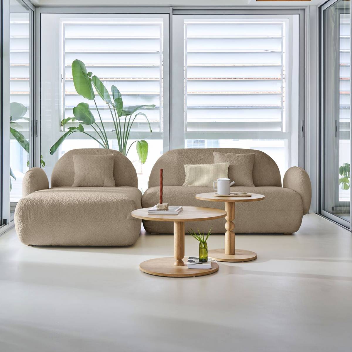 Canapé d'angle bouclette Oméga Canapé d'angle bouclette Oméga