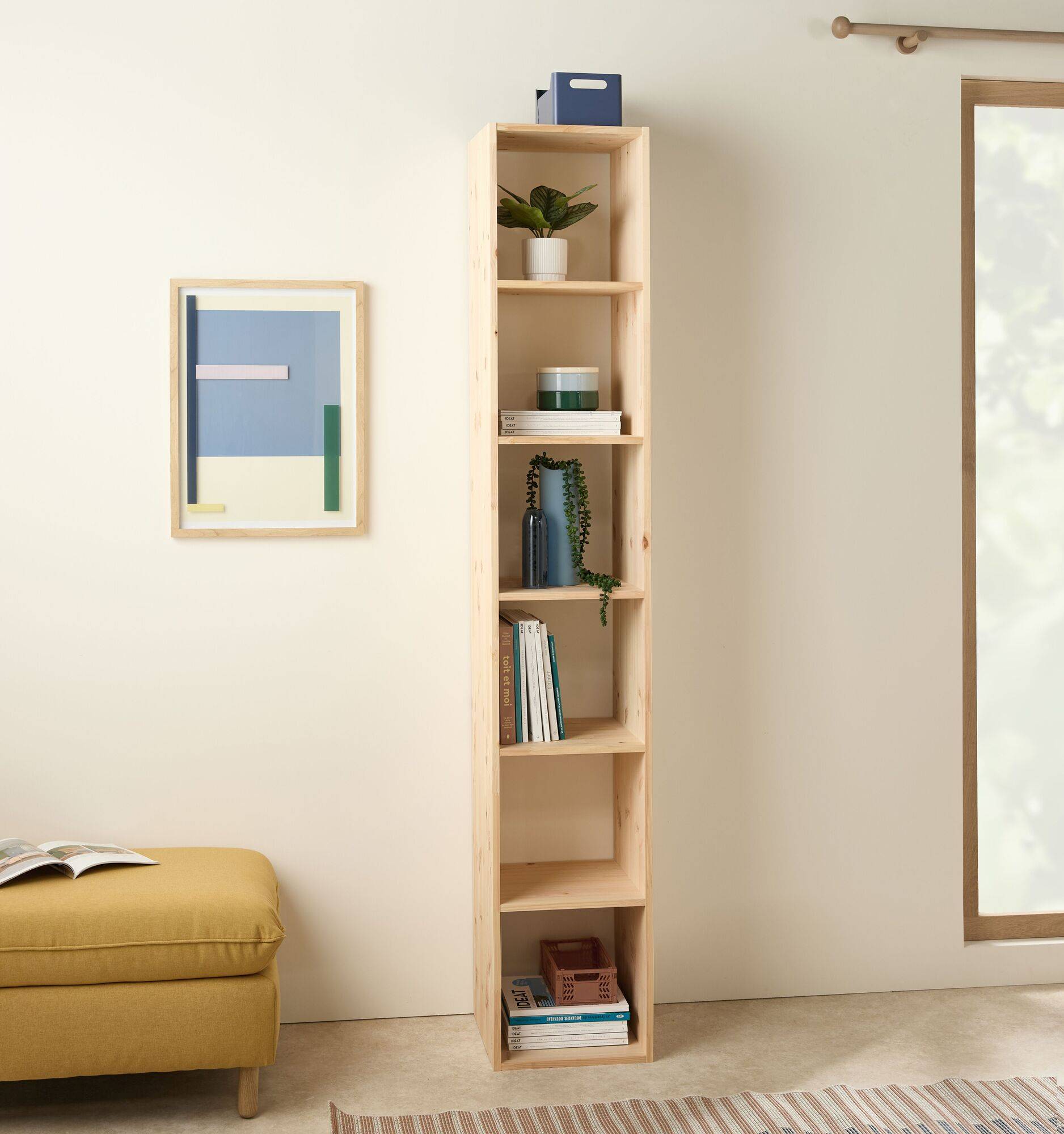 Etagère bois massif 6 cases Elio