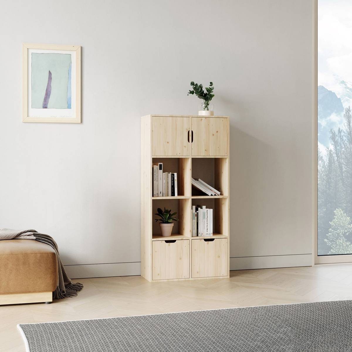 Etagère bois massif 4x2 cases Elio Etagère bois massif 4x2 cases Elio