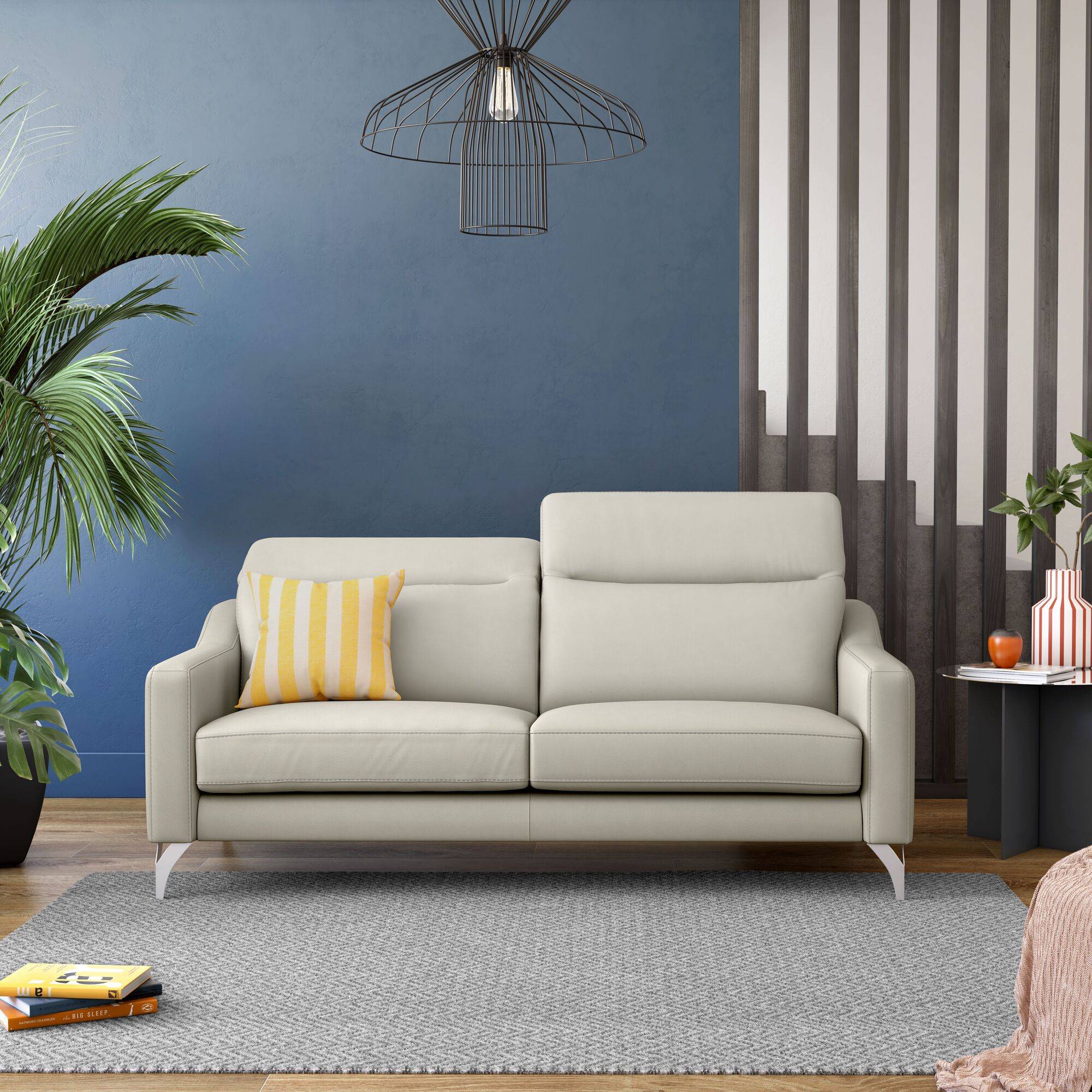 Canapé cuir têtières relevables Ben - Image 1