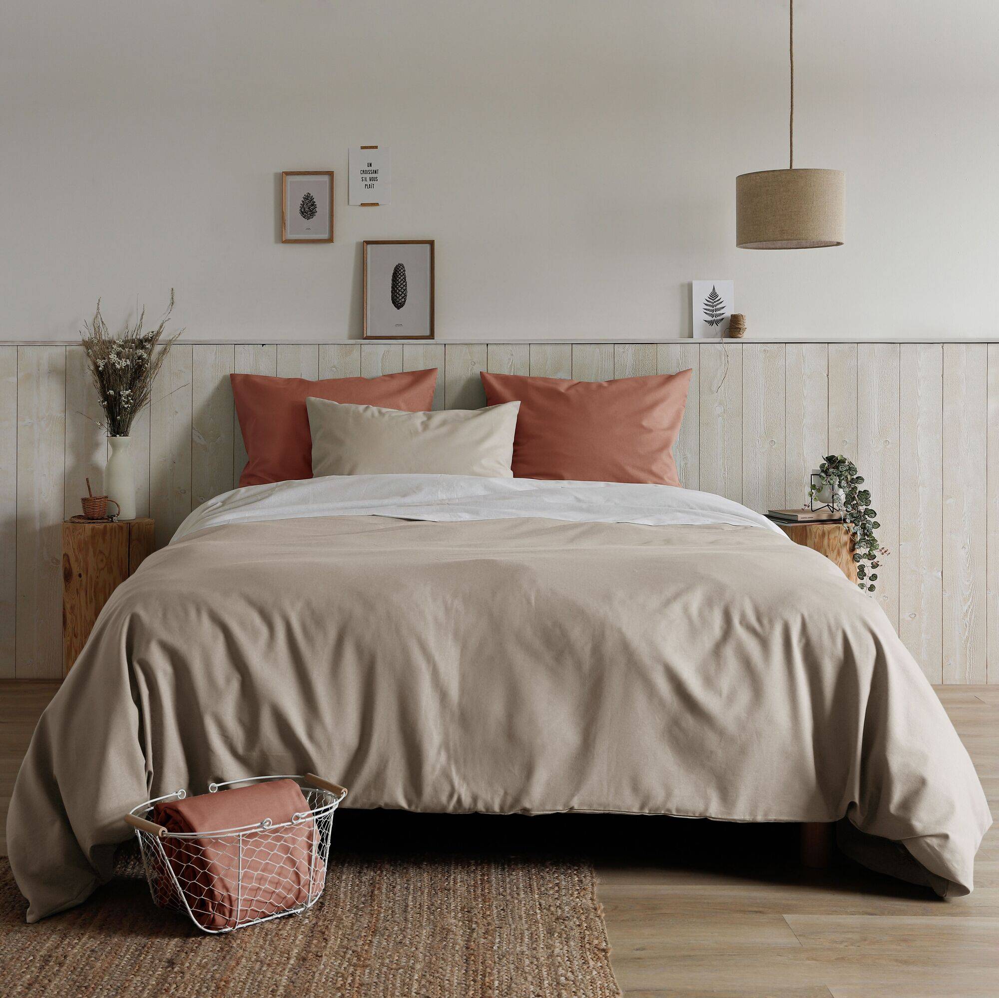 Taie d'oreiller coton lin Valentine CAMIF