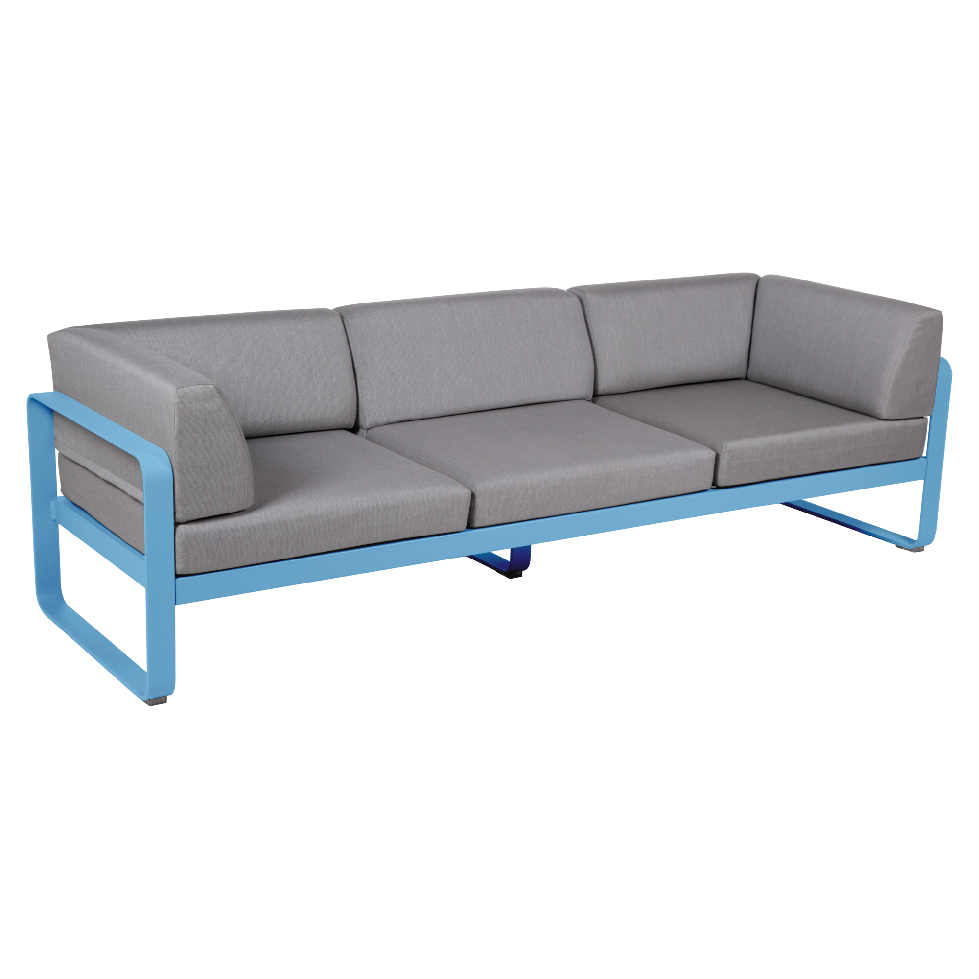 Canapé 3 Places Bellevie Gris Flanelle en Aluminium