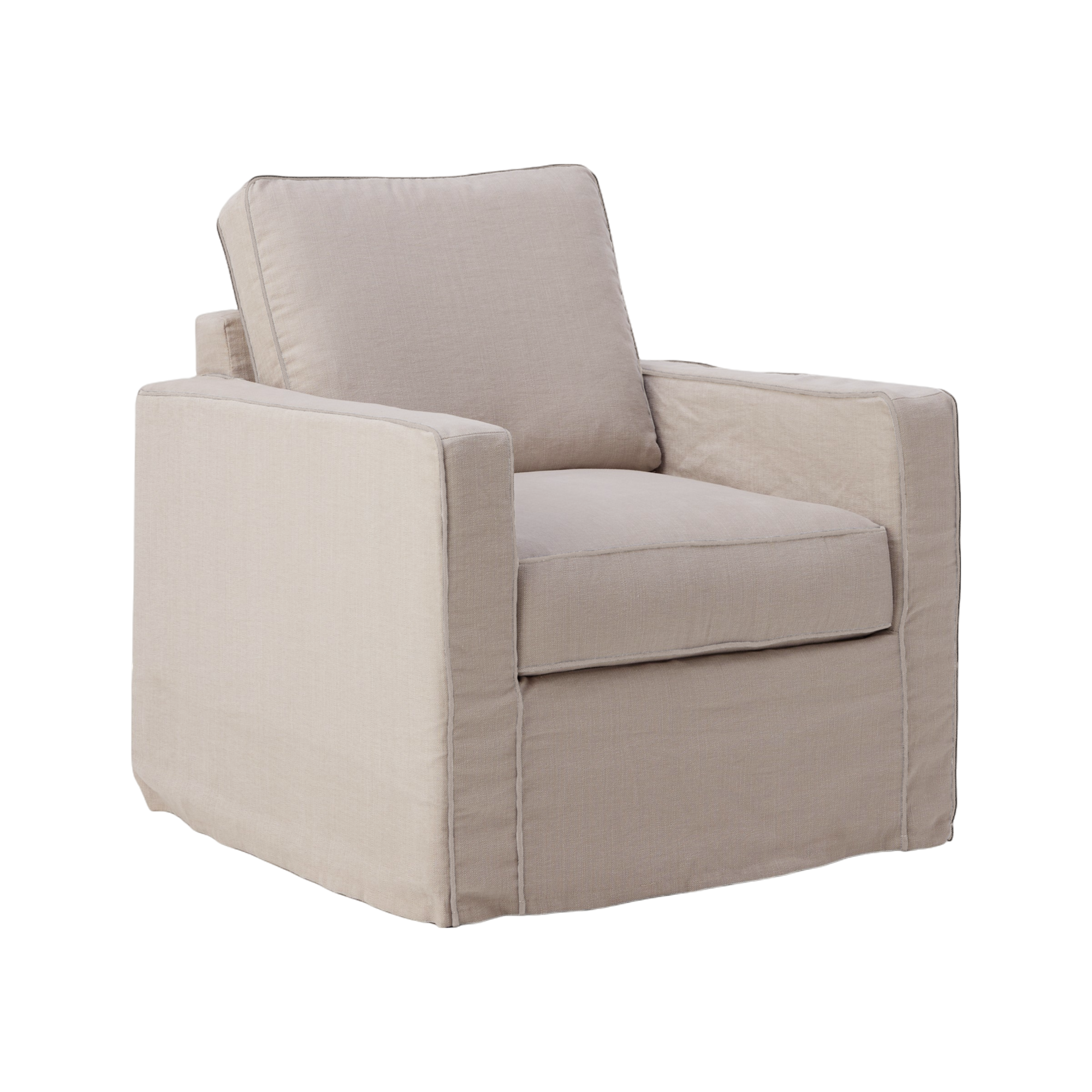 Fauteuil coton/lin déhoussable Margot