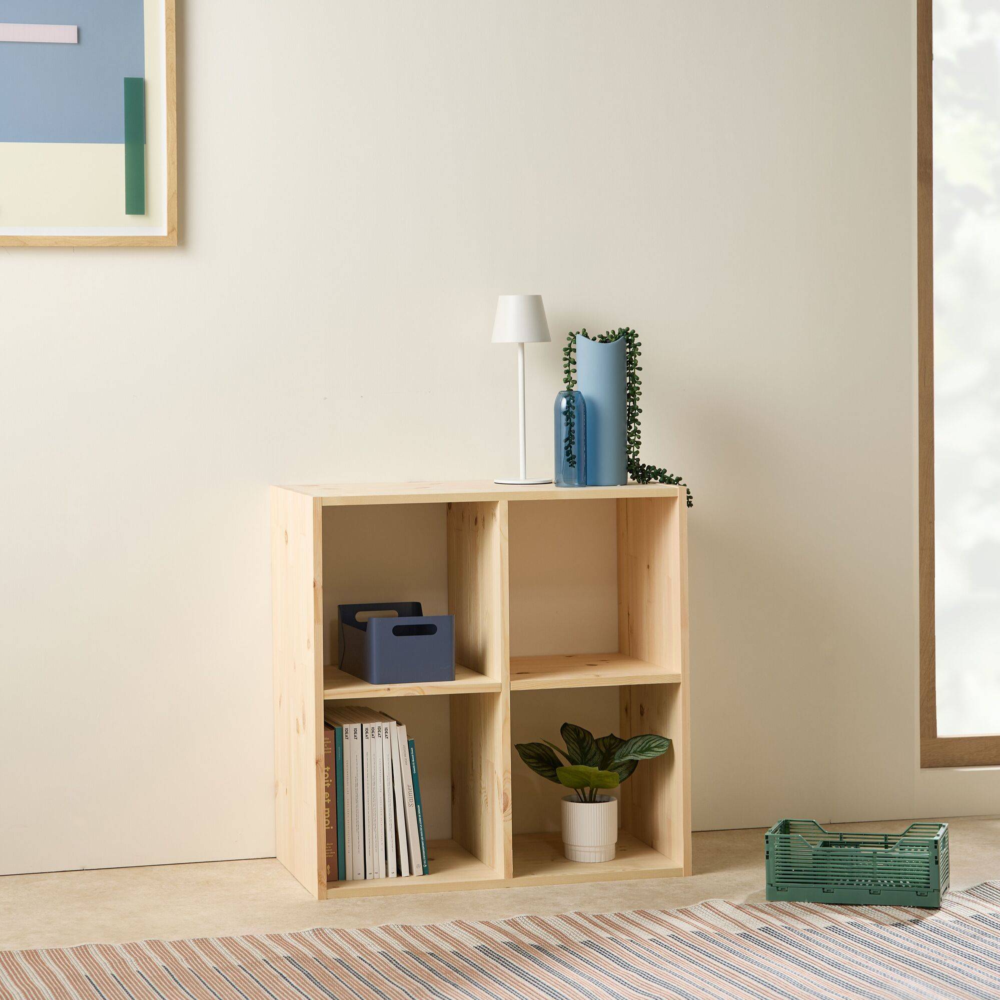 Etagère bois massif 2x2 cases Elio