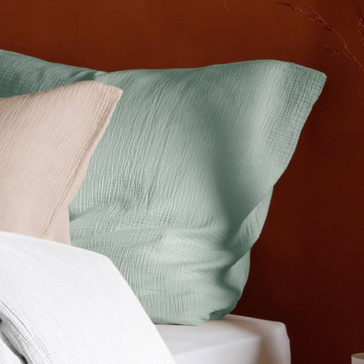 Taie d'oreiller gaze de coton bio Lou Taie d'oreiller gaze de coton bio Lou