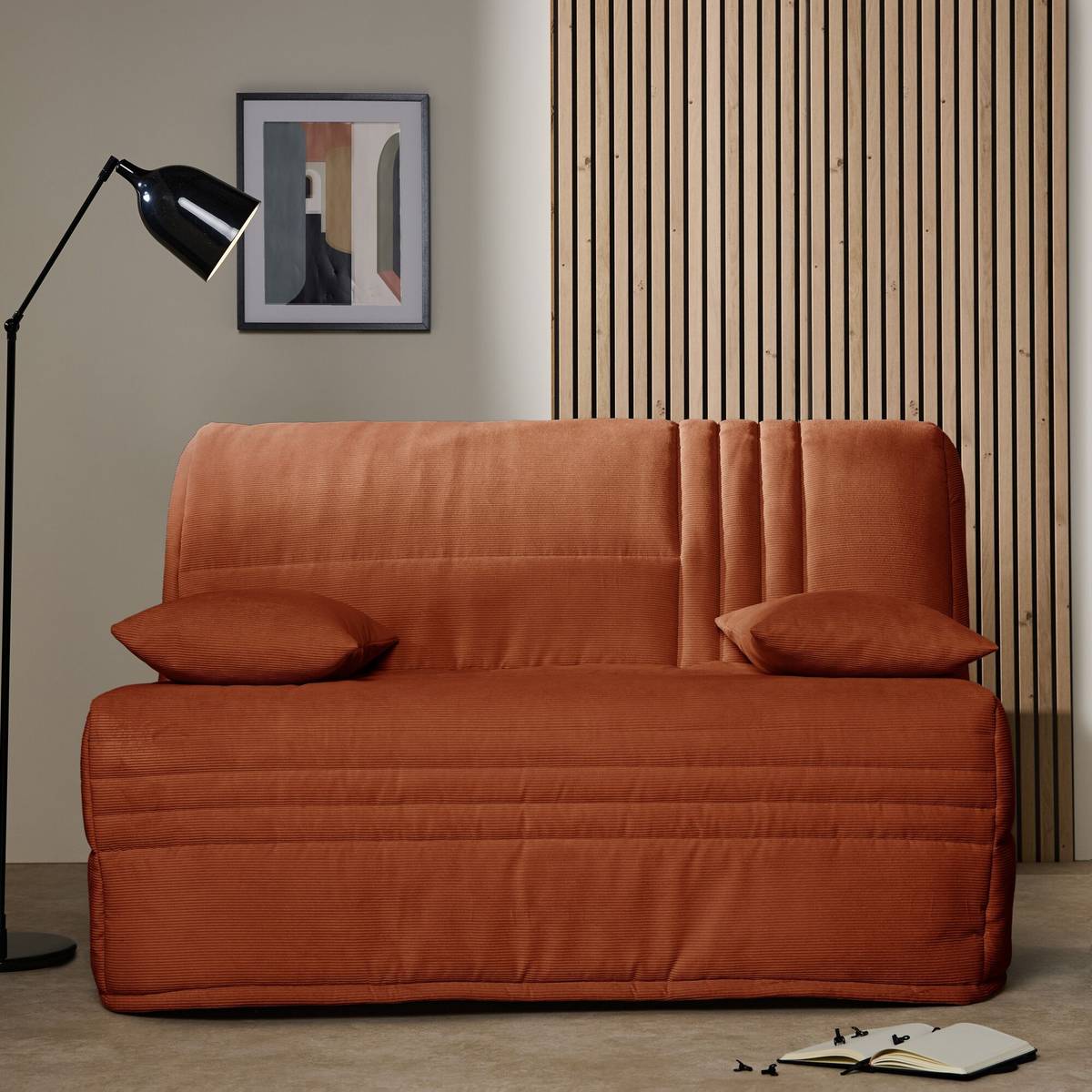 Canapé BZ velours côtelé matelas 15 cm Gaélia Canapé BZ velours côtelé matelas 15 cm Gaélia