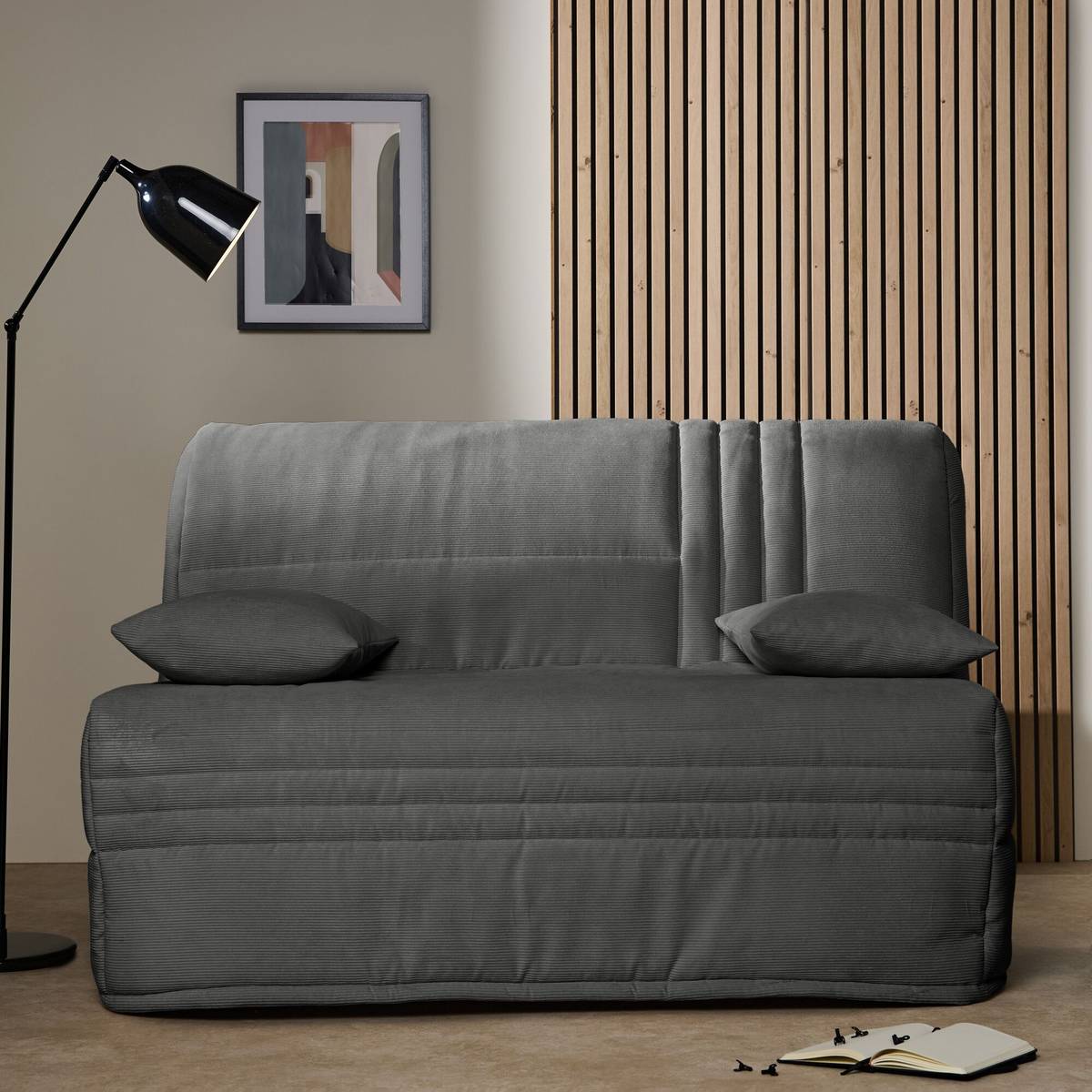 Canapé BZ velours côtelé matelas 15 cm Gaélia Canapé BZ velours côtelé matelas 15 cm Gaélia