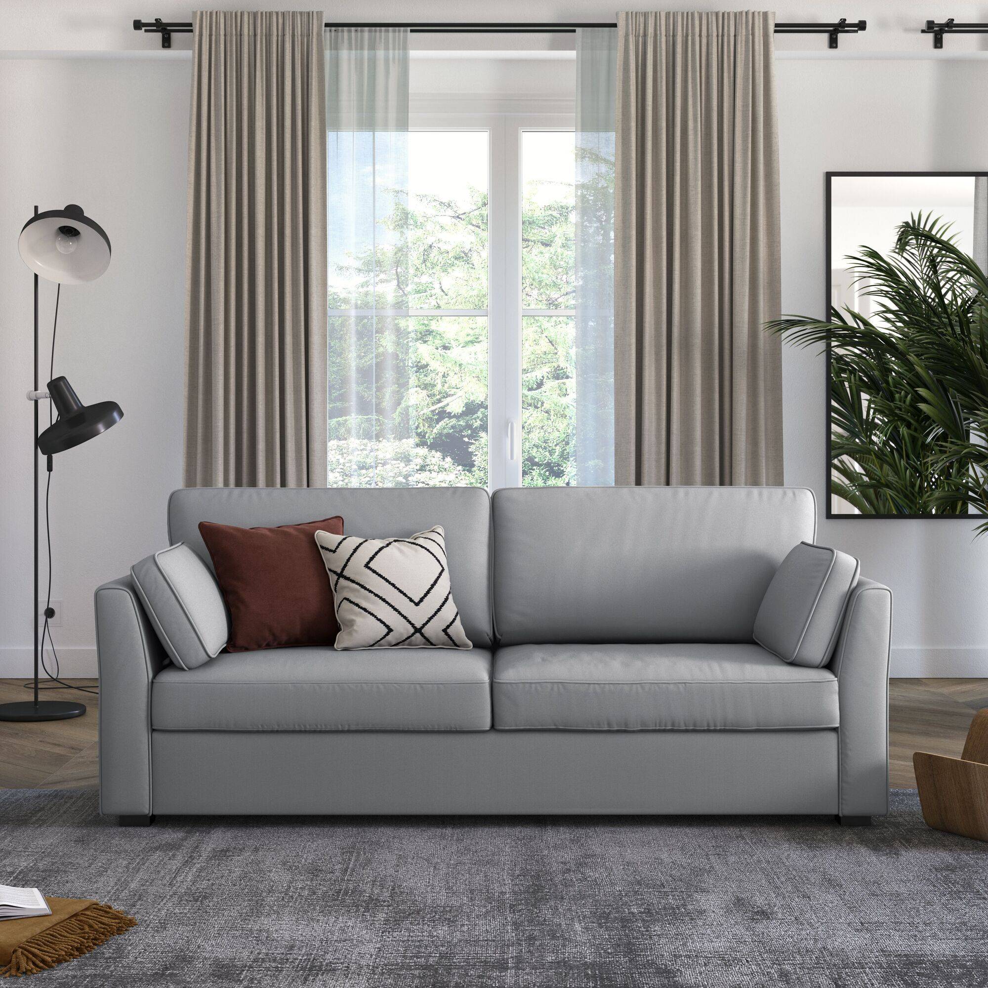 Canapé convertible tissu coton déhoussable Marbella - Image 1