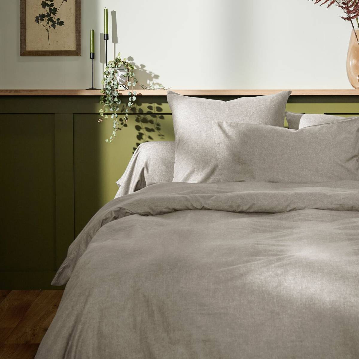 Taie de traversin coton flanelle Livia Taie de traversin coton flanelle Livia