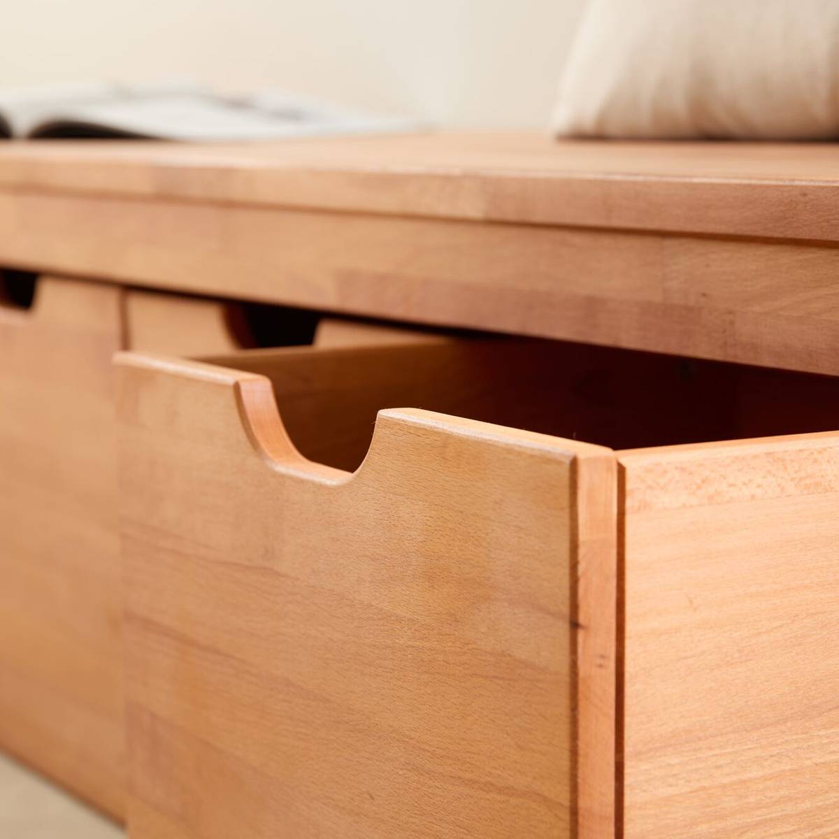 Banc bois massif 3 cubes de rangement Cyriel Banc bois massif 3 cubes de rangement Cyriel