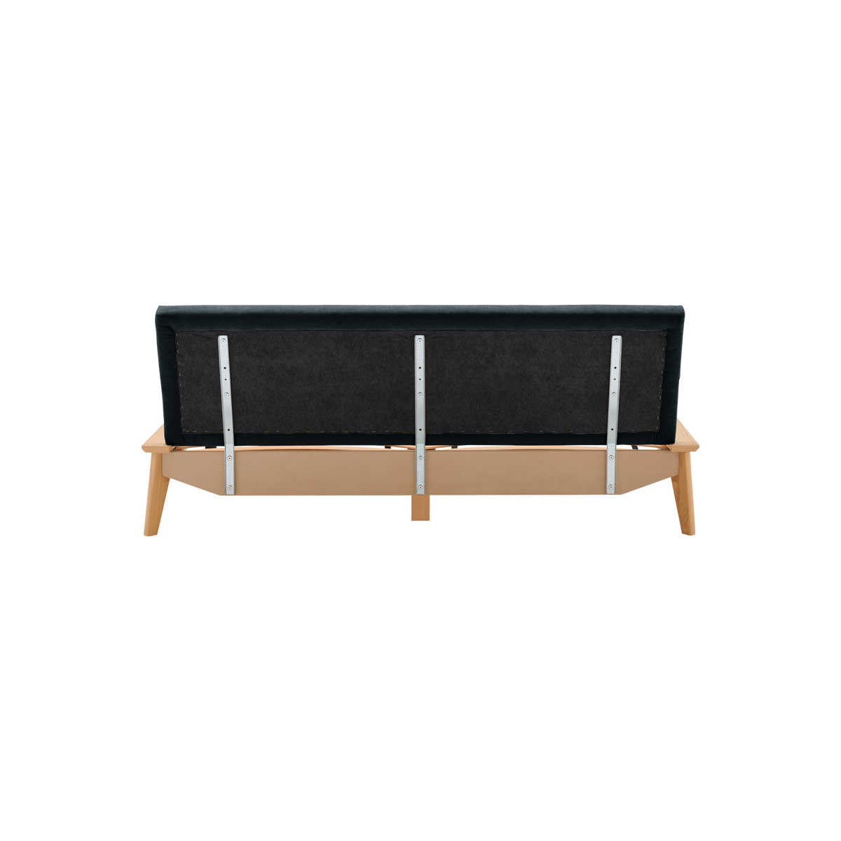 Lit bois avec tête de lit tissu Atia Lit bois avec tête de lit tissu Atia