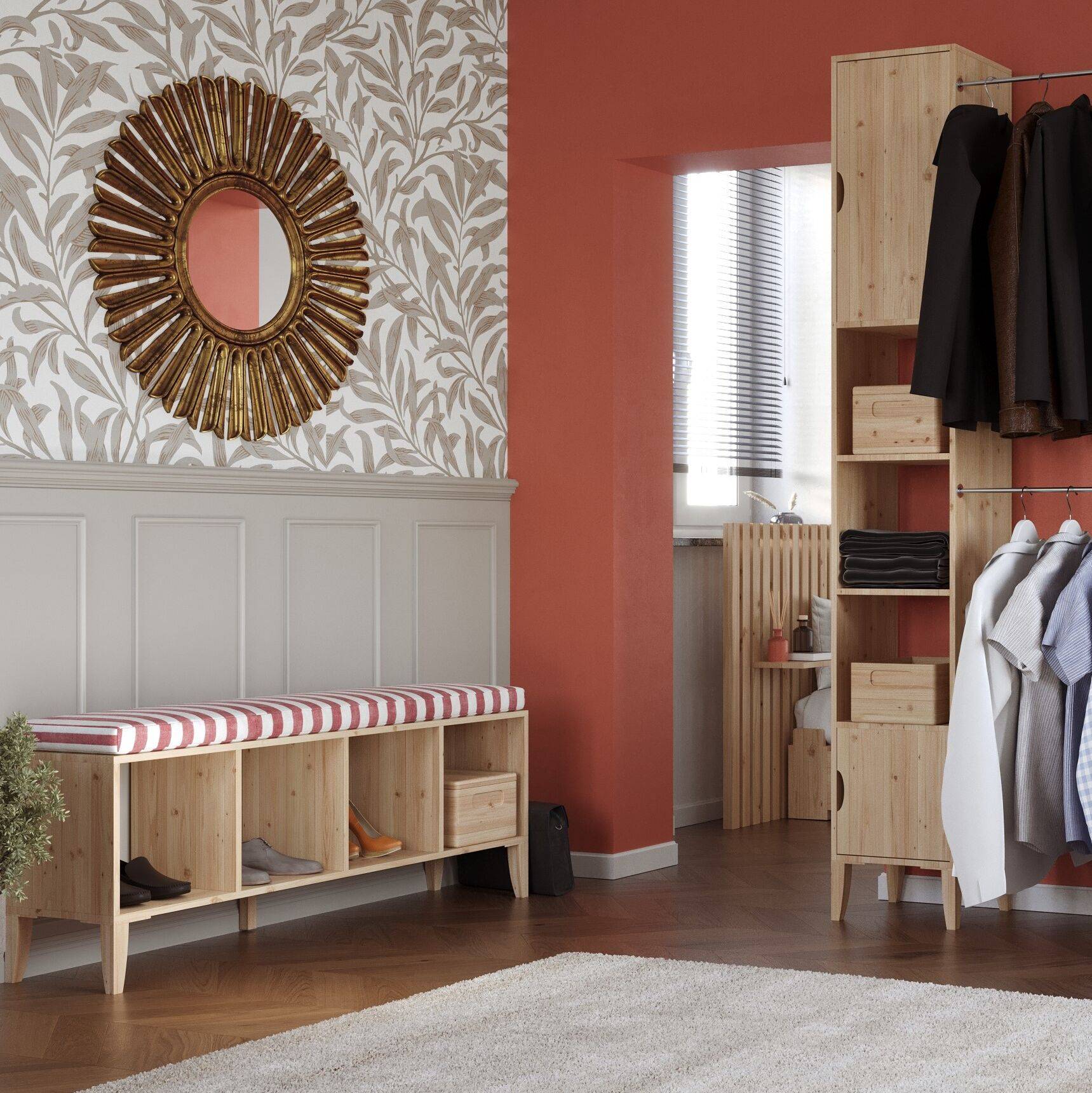 Etagère bois massif 4 cases Elio