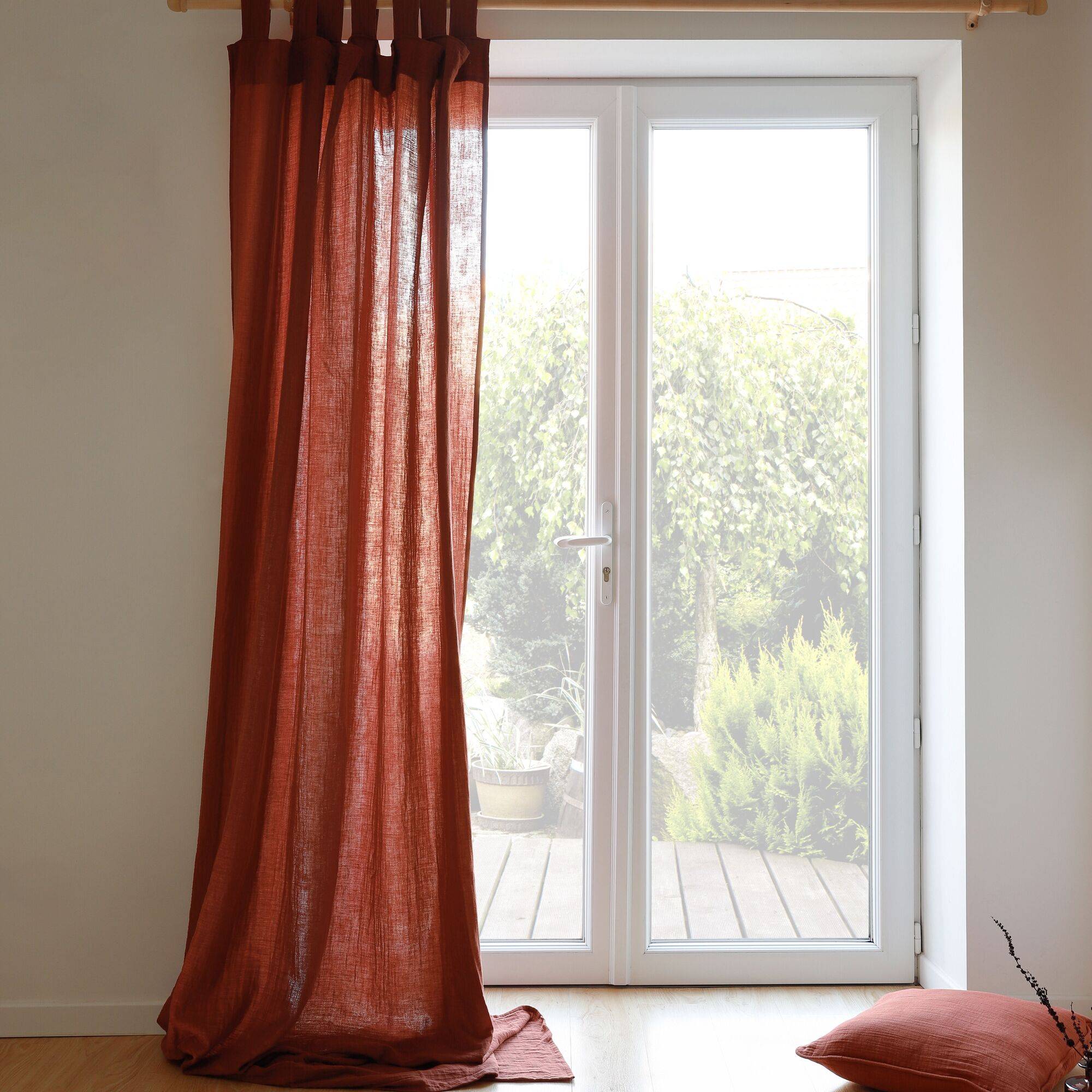 Rideau à pattes gaze de coton Cybelle CAMIF