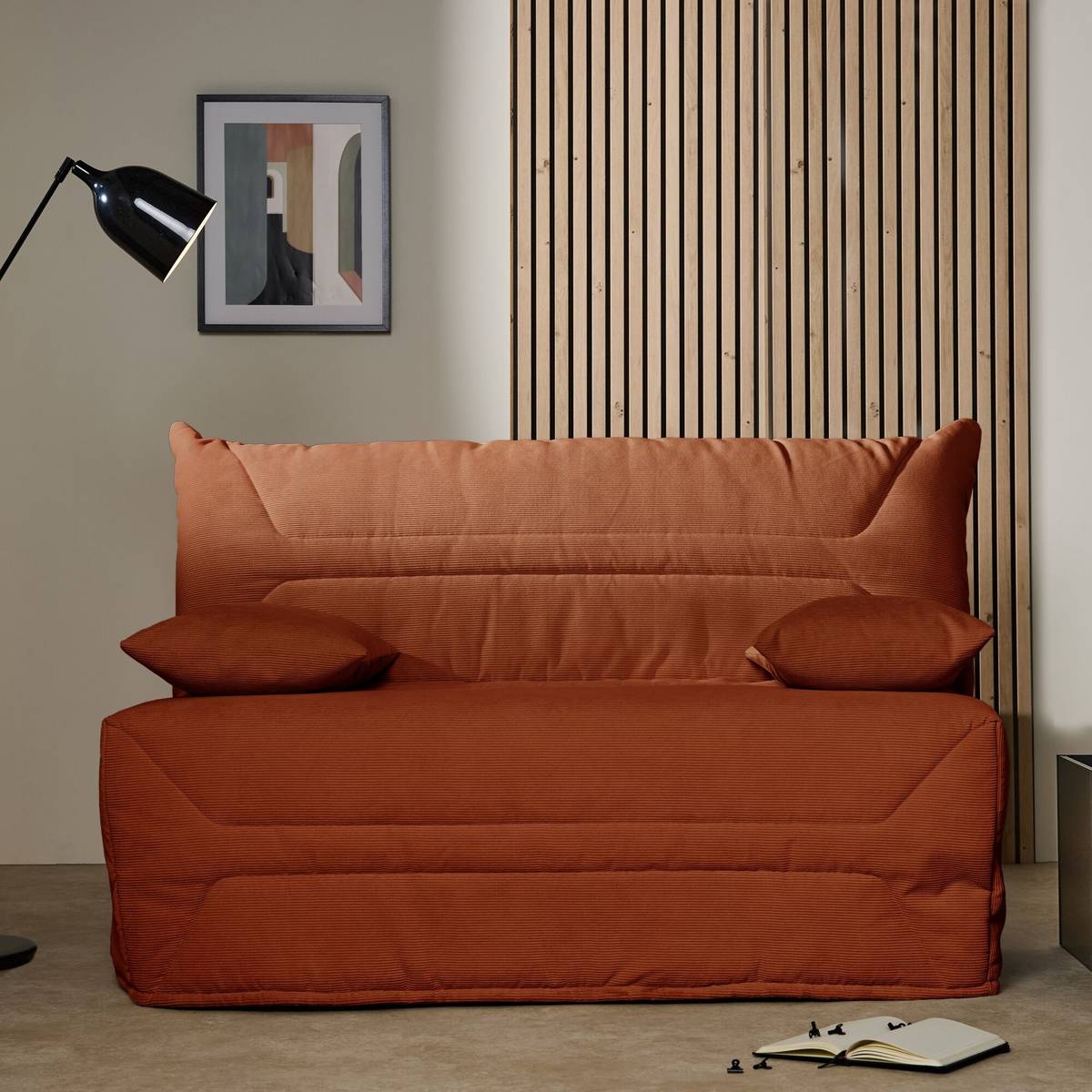 Canapé BZ velours côtelé matelas 12 cm Gaston Canapé BZ velours côtelé matelas 12 cm Gaston