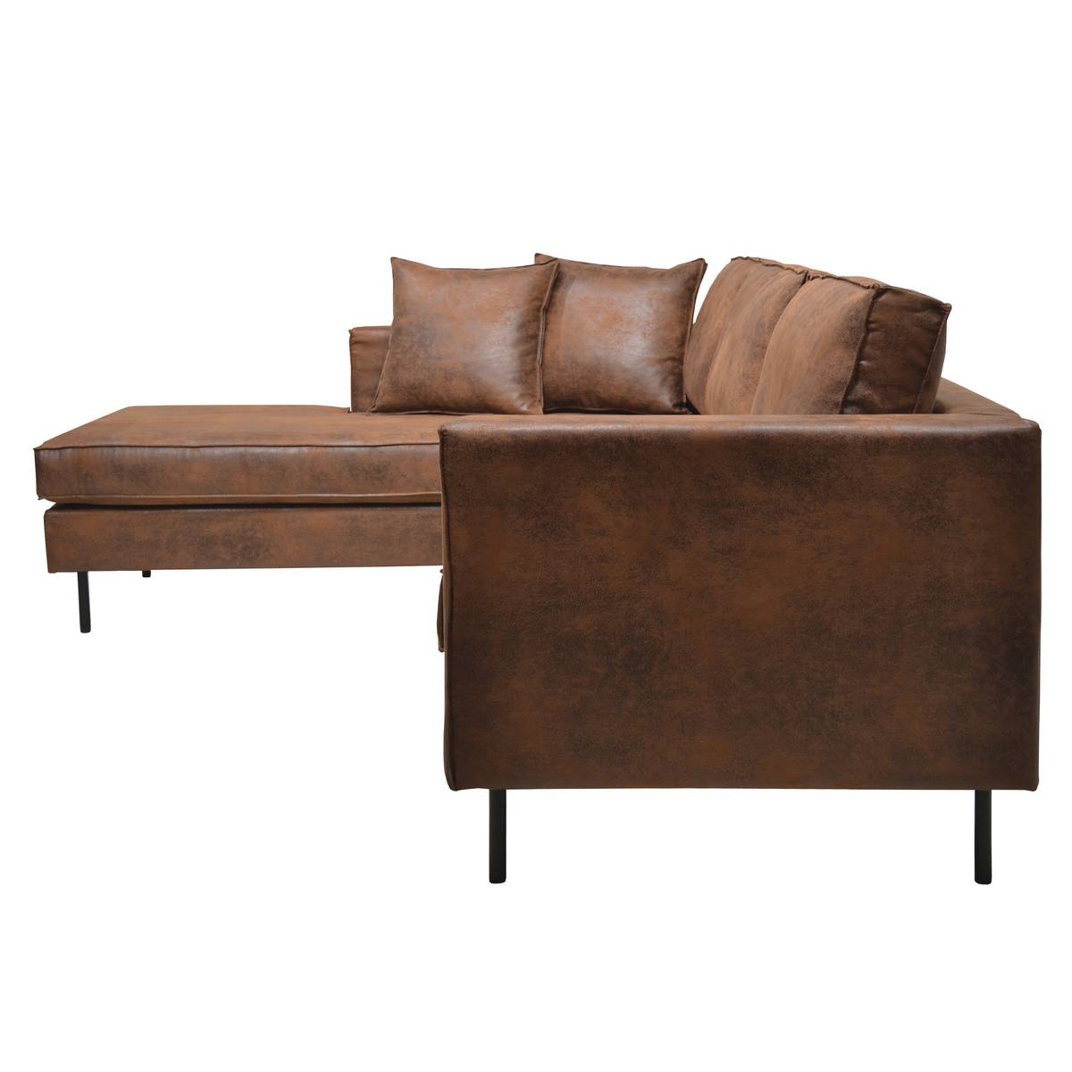 Canapé d'angle microfibre aspect cuir vieilli Pittsburgh Canapé d'angle microfibre aspect cuir vieilli Pittsburgh