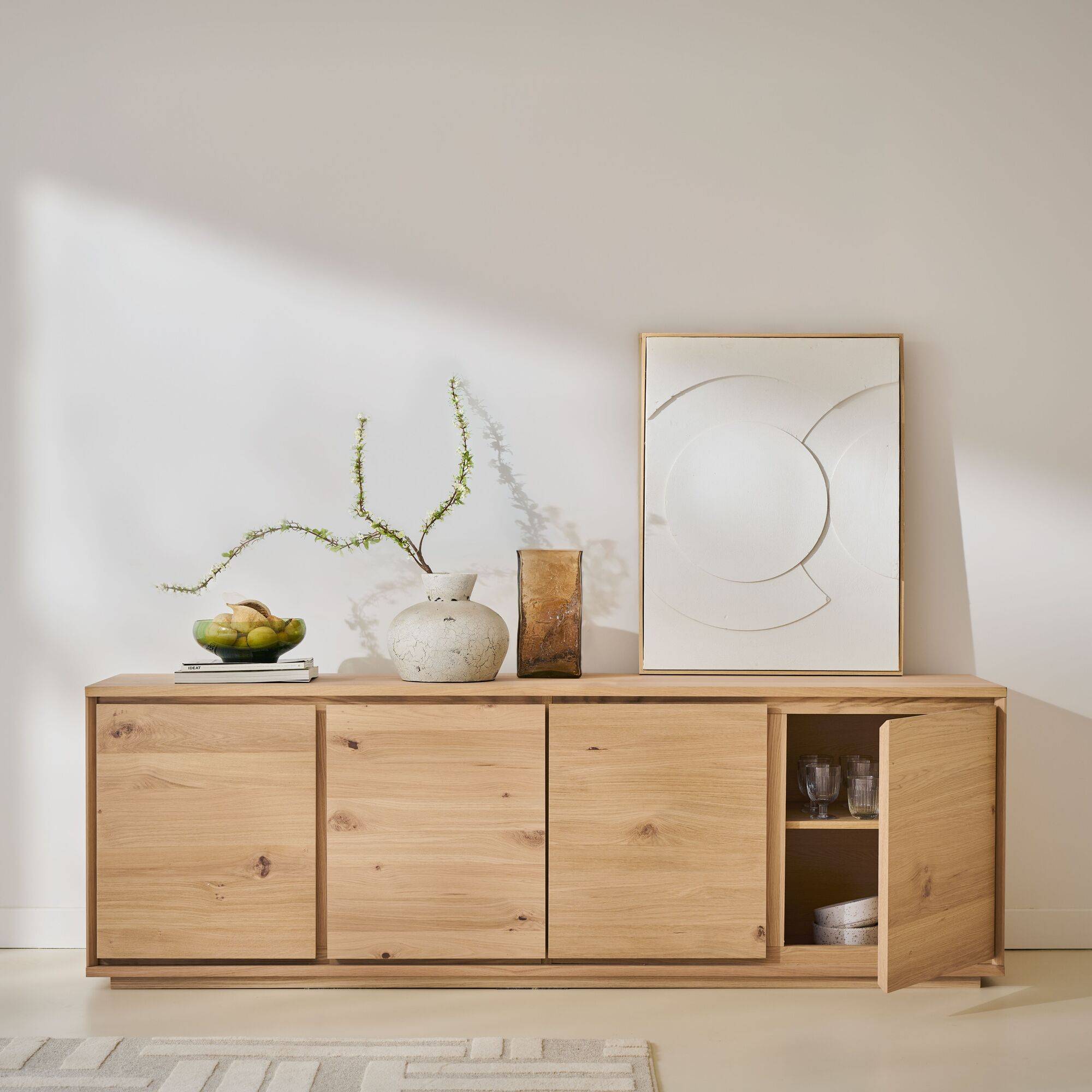 Buffet bois 4 portes 203 cm Albin