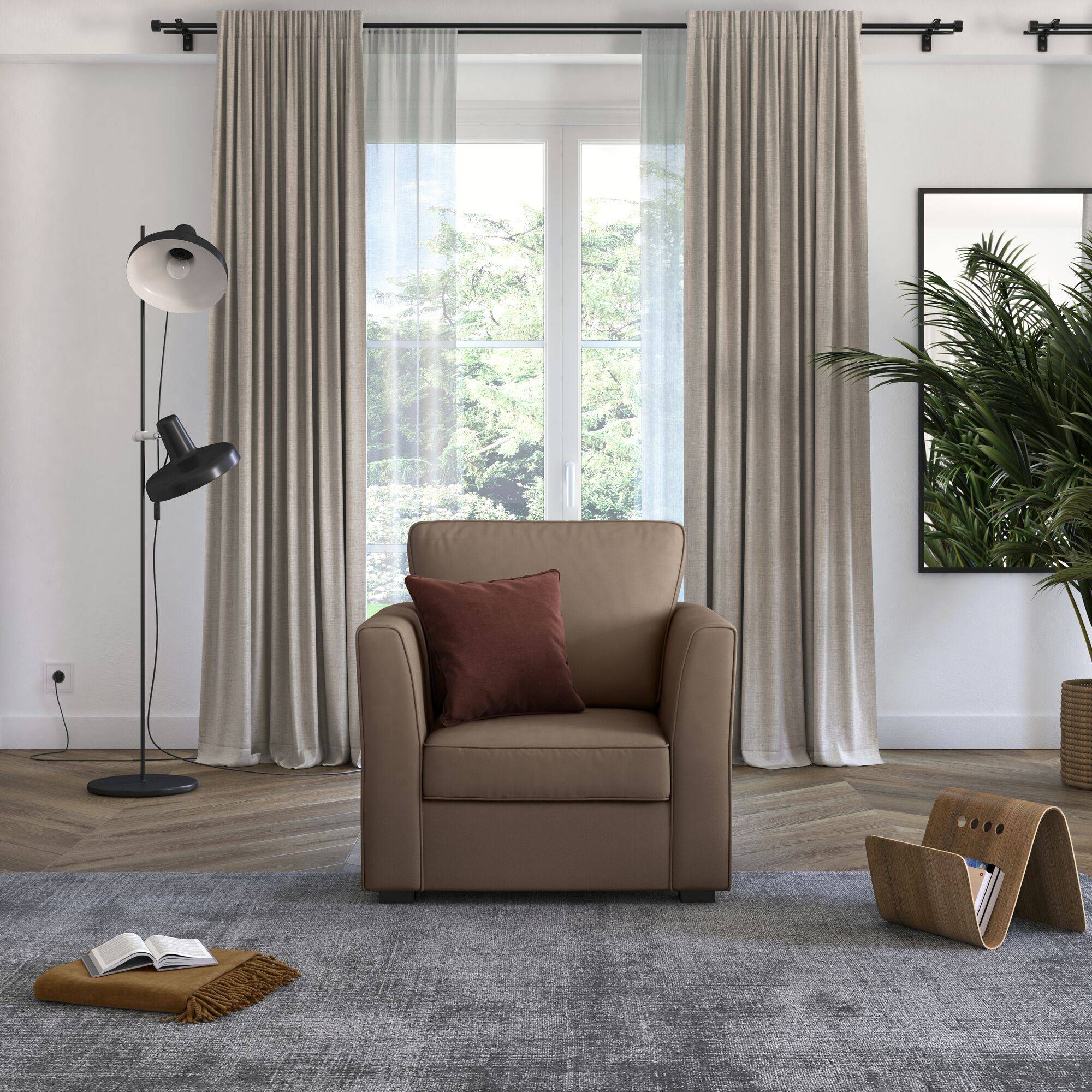 Fauteuil tissu coton déhoussable Marbella - Image 1
