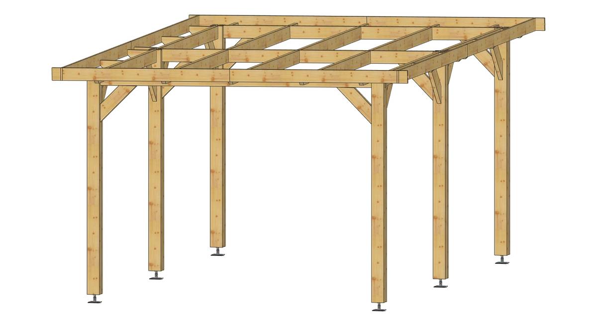 Abri Toit Plat pour Voiture Île de France en Bois Abri Toit Plat pour Voiture Île de France en Bois