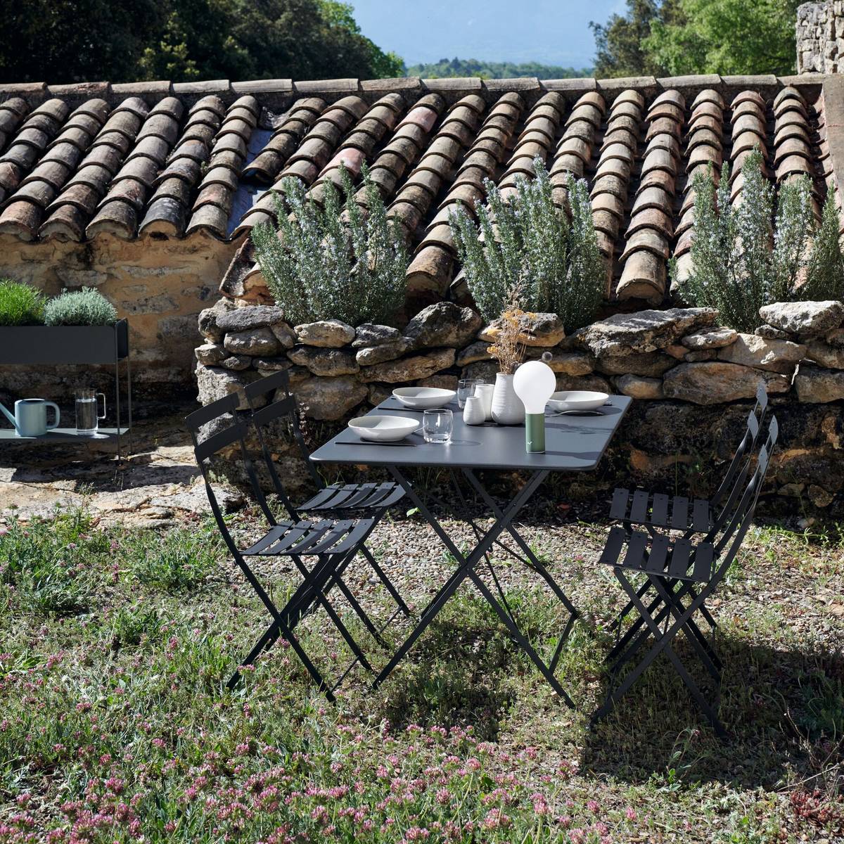 Lot de 2 Chaises Pliantes Bistro Métal en Acier Lot de 2 Chaises Pliantes Bistro Métal en Acier