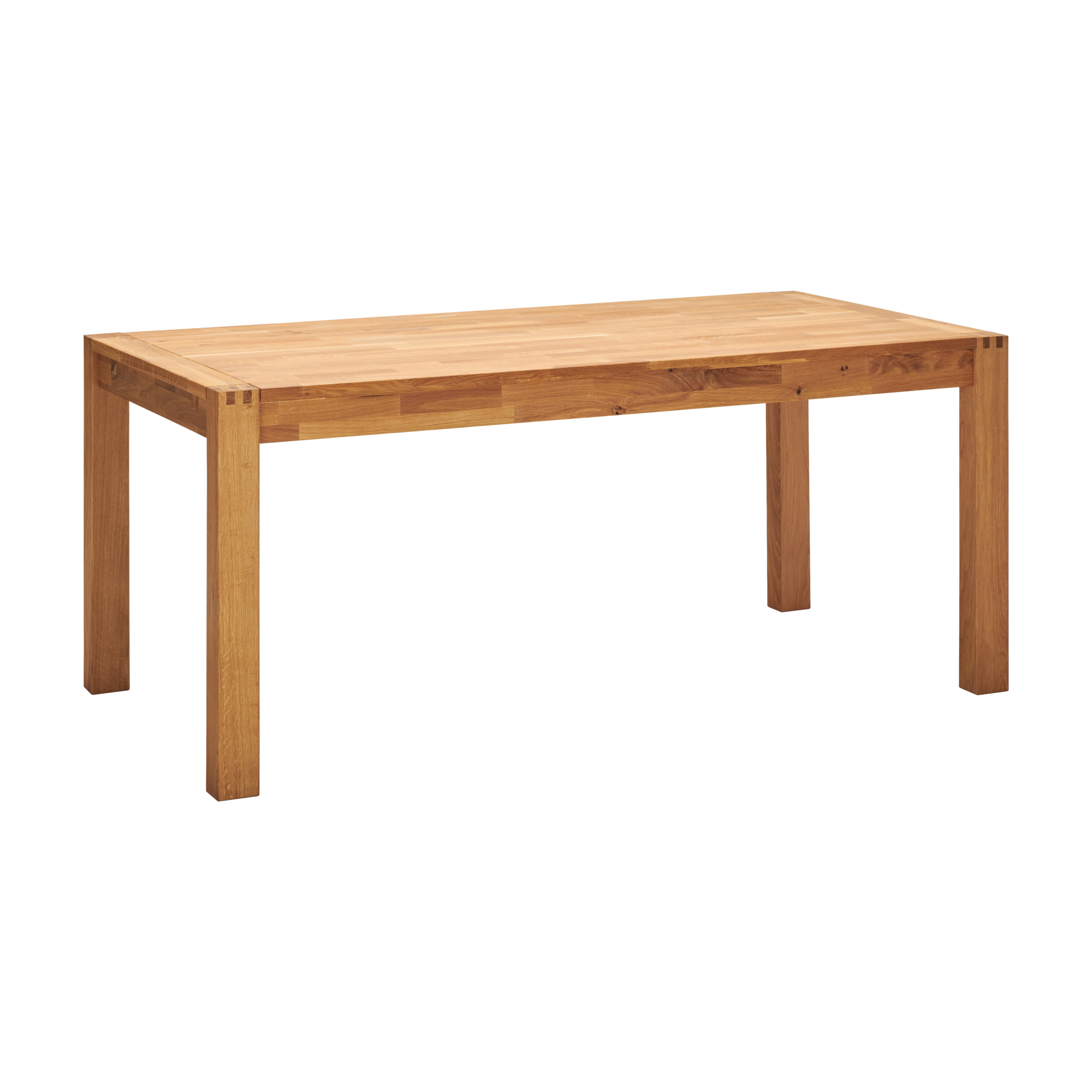 Table à manger rectangulaire chêne massif 6 personnes avec rallonges en option Luminescence