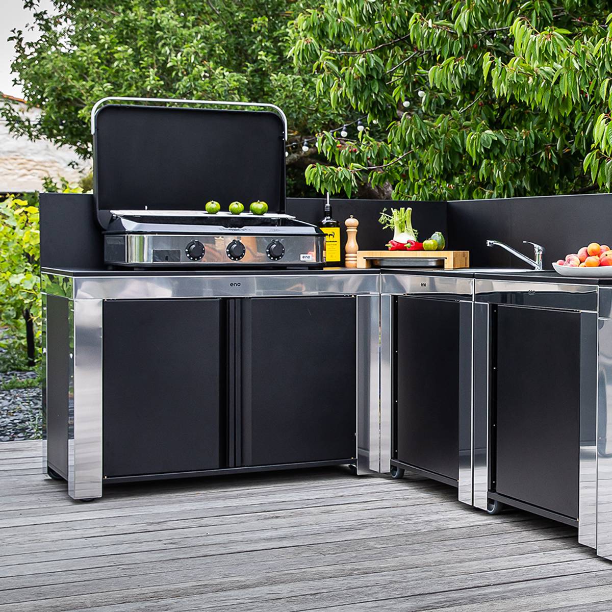 Meuble de Cuisine pour Plancha 120 x 60 cm Félix en Inox Meuble de Cuisine pour Plancha 120 x 60 cm Félix en Inox