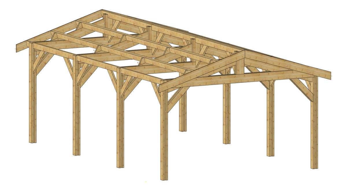 Abri deux Pentes pour Voiture Bourgogne en Bois Abri deux Pentes pour Voiture Bourgogne en Bois