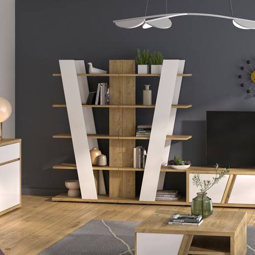 Etagère décor bois et blanc Gustave