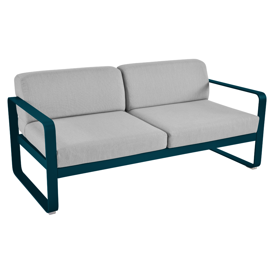 Canapé 2 Places Bellevie Gris Flanelle en Aluminium