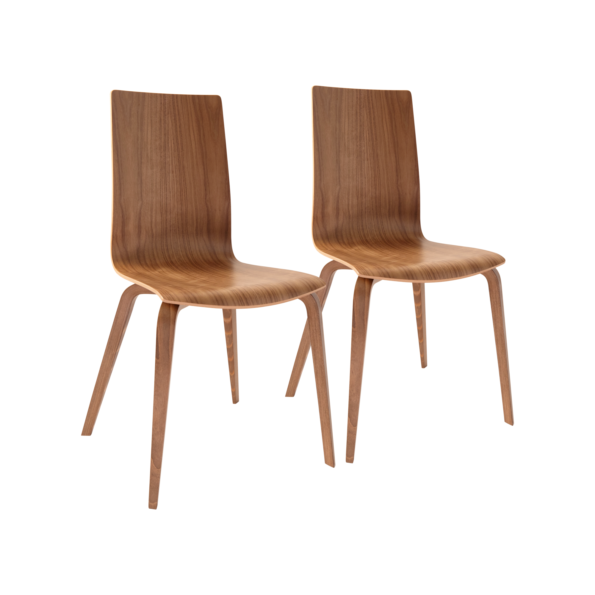 Les chaises en noyer Reda sont fines et élégantes. Elles s'inscrivent dans un style contemporain avec des lignes fluides et raffinées.Elles présentent une finition en noyer US naturel avec un vernis naturel hydro et un piètement en bois. Cette finition en bois naturel met en valeur la finesse du veinage du noyer. Elles sont réalisées en multiplis avec un pressage, un usinage et un traitement de surface de haute qualité.Le savoir-faire autour du bois moulé est issu d'une méthode unique de transformation du bois, qui se transmet de génération en génération depuis plus de 50 ans. Les bois utilisés le sont dans une logique de gestion respectueuse des forêts, en hêtre (intérieur) français et noyer (faces).