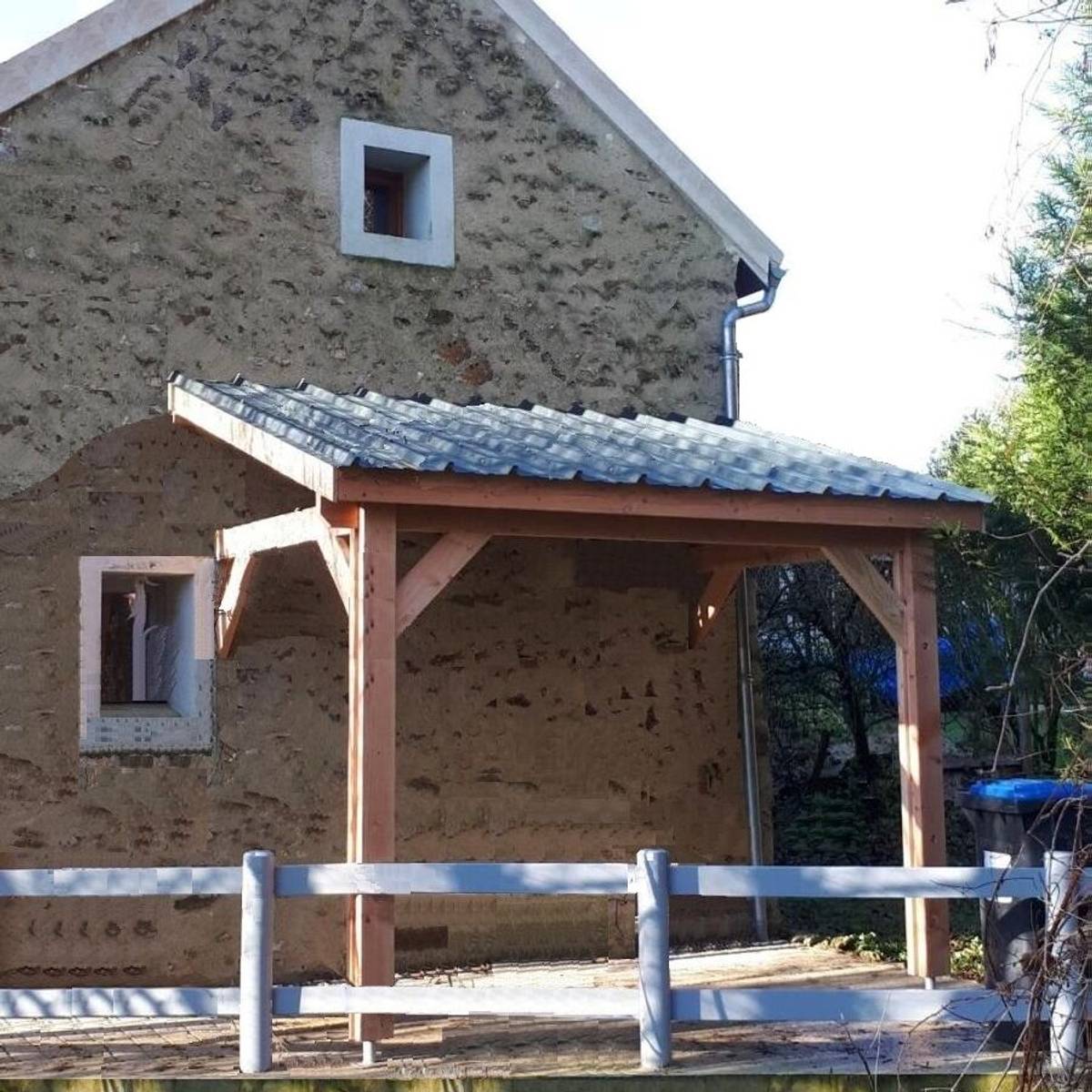 Abri une Pente Adossé pour Voiture Bretagne en Bois Abri une Pente Adossé pour Voiture Bretagne en Bois