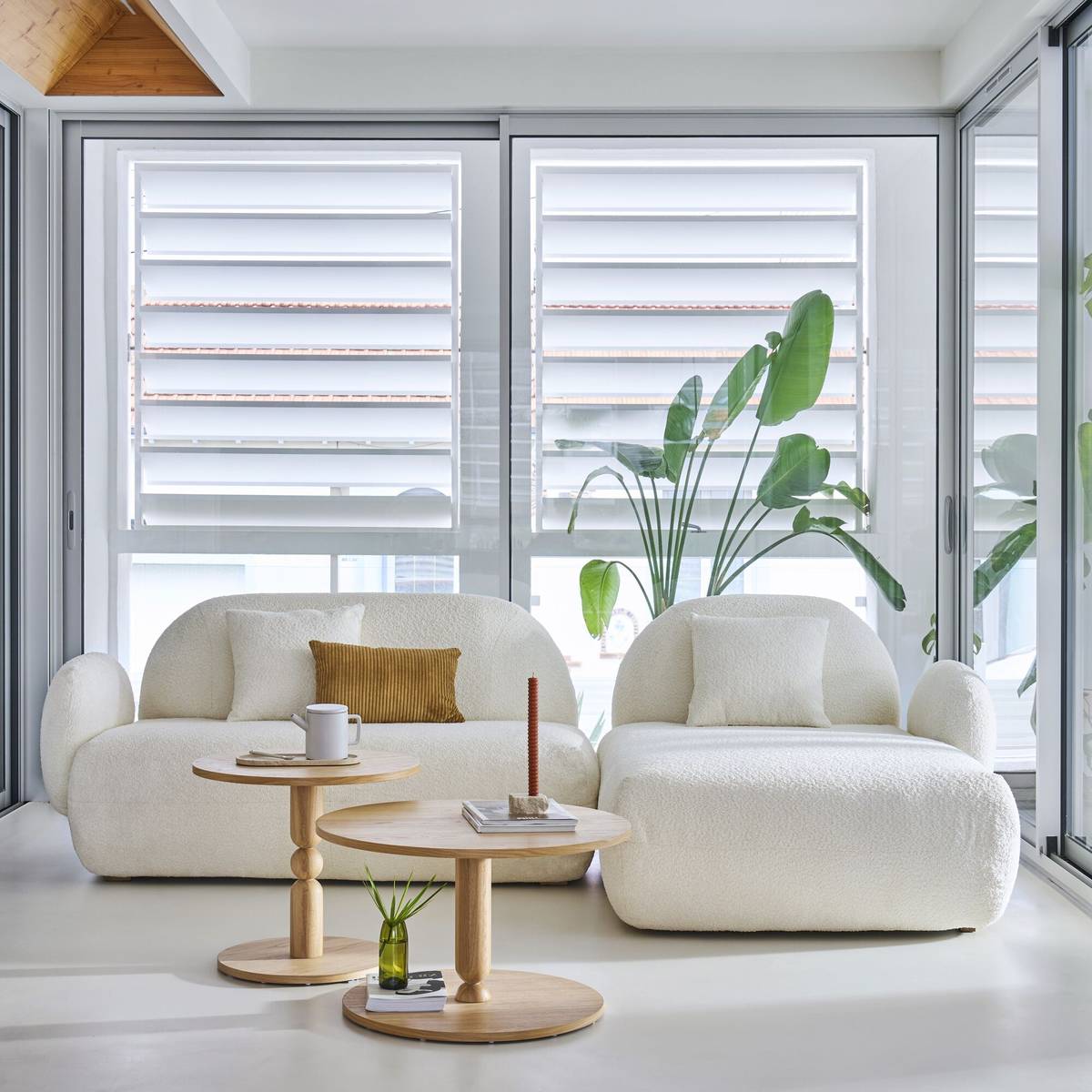 Canapé d'angle bouclette Oméga Canapé d'angle bouclette Oméga