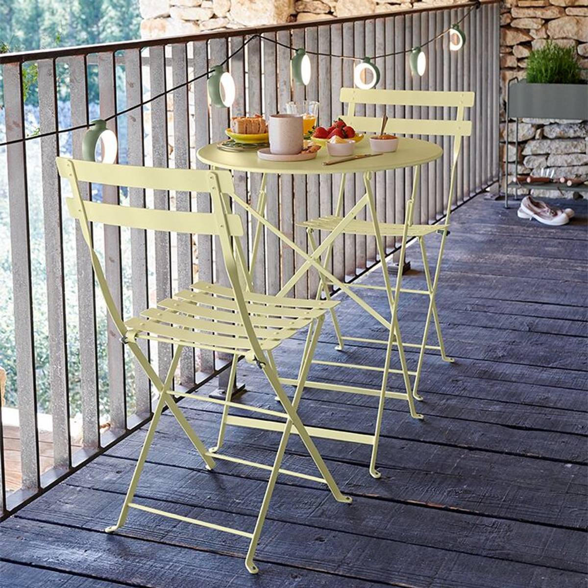 Table Ronde Pliante Ø60 cm Bistro en Acier Table Ronde Pliante Ø60 cm Bistro en Acier