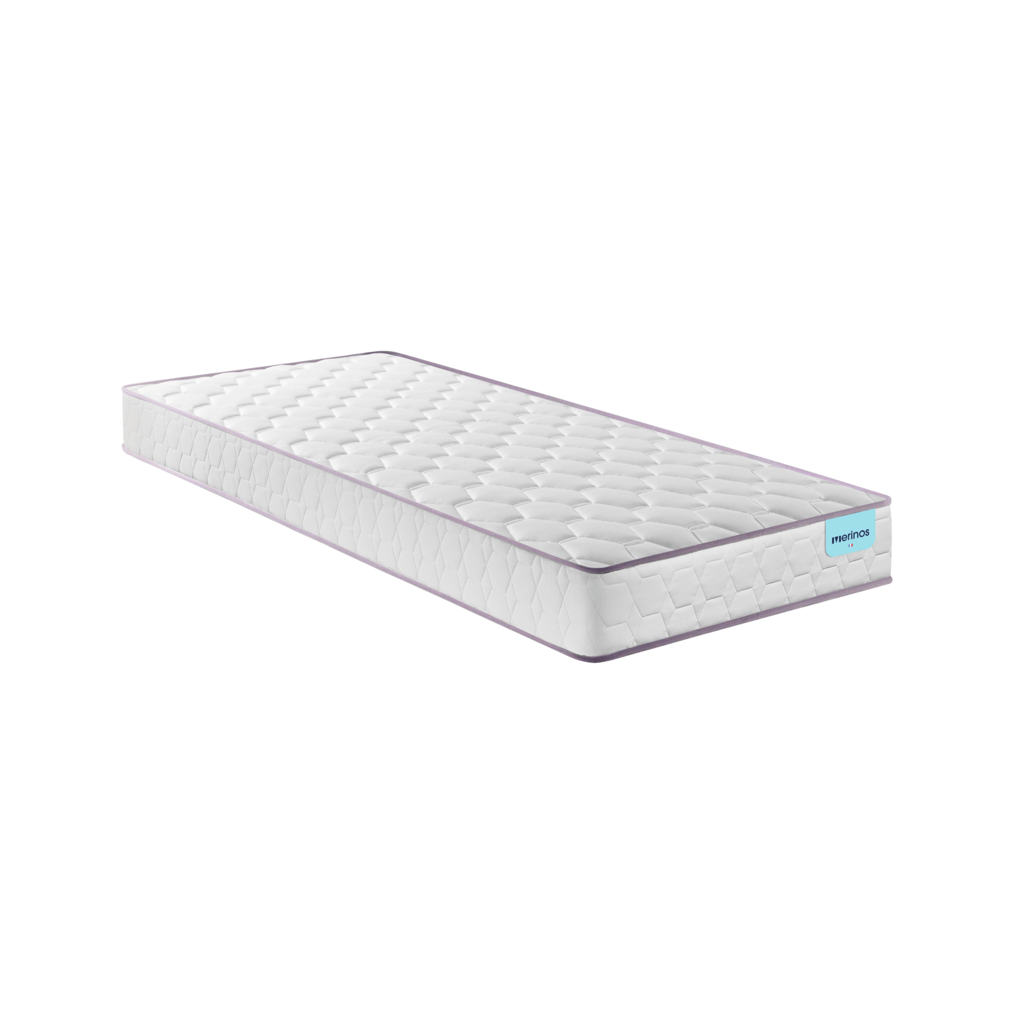 Le matelas Natty de Mérinos est composé de ressorts ensachés qui permettent une ventilation naturelle du matelas et un soutien homogène du corps. Il vous offrira un accueil et un soutien ferme.