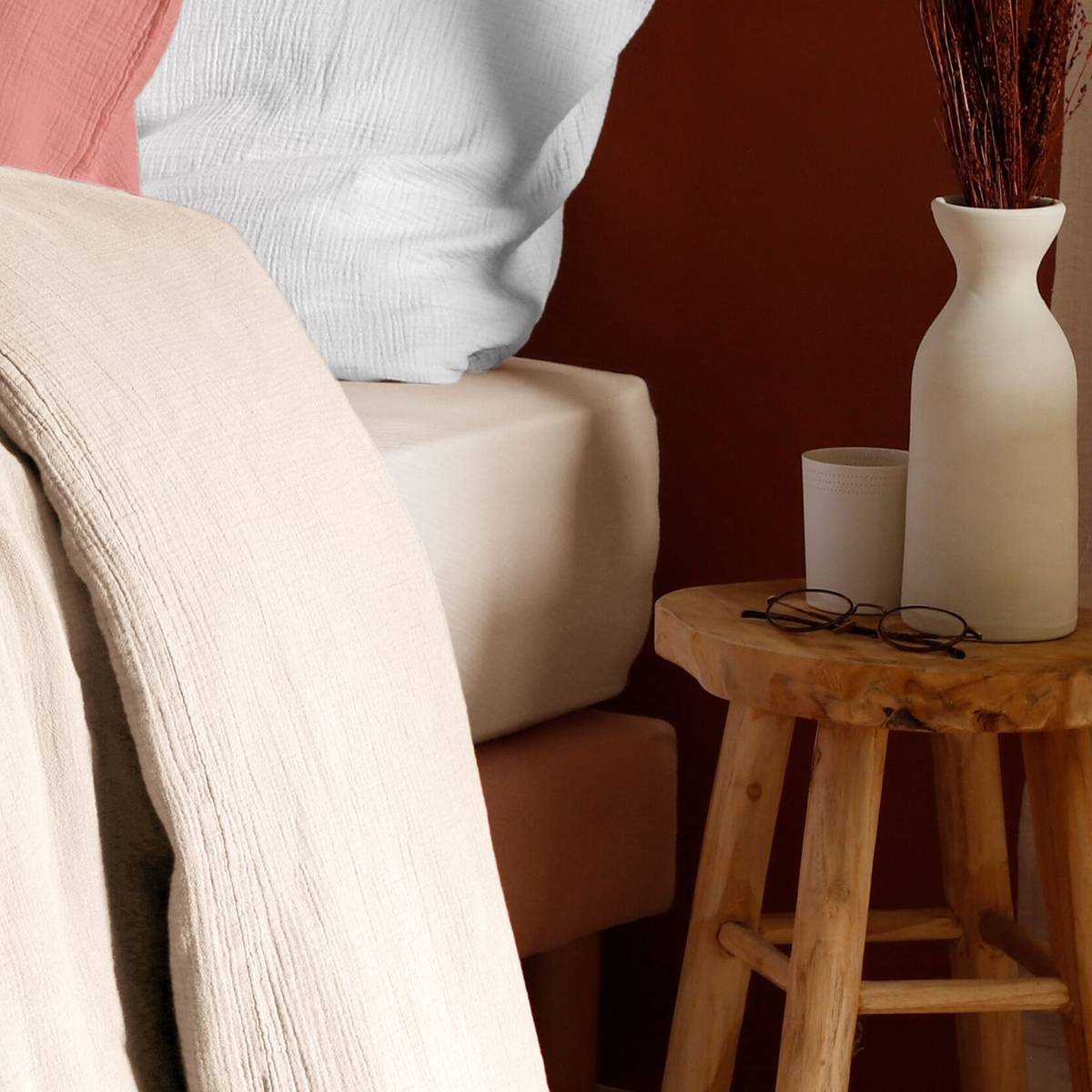 Drap housse gaze de coton bio Lou Drap housse gaze de coton bio Lou