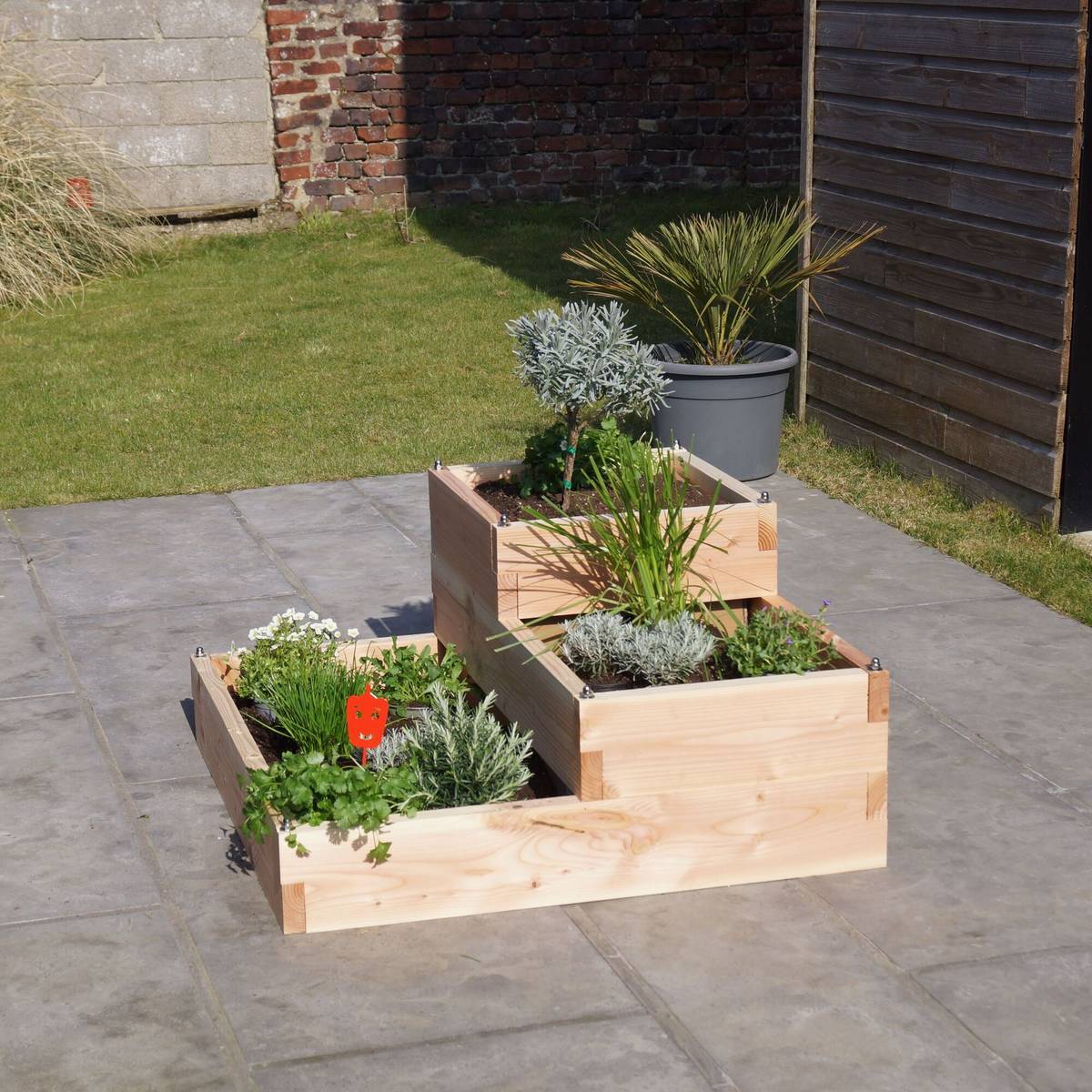 Carré de Potager 3 Niveaux Effet Graphik Junior en Bois Carré de Potager 3 Niveaux Effet Graphik Junior en Bois