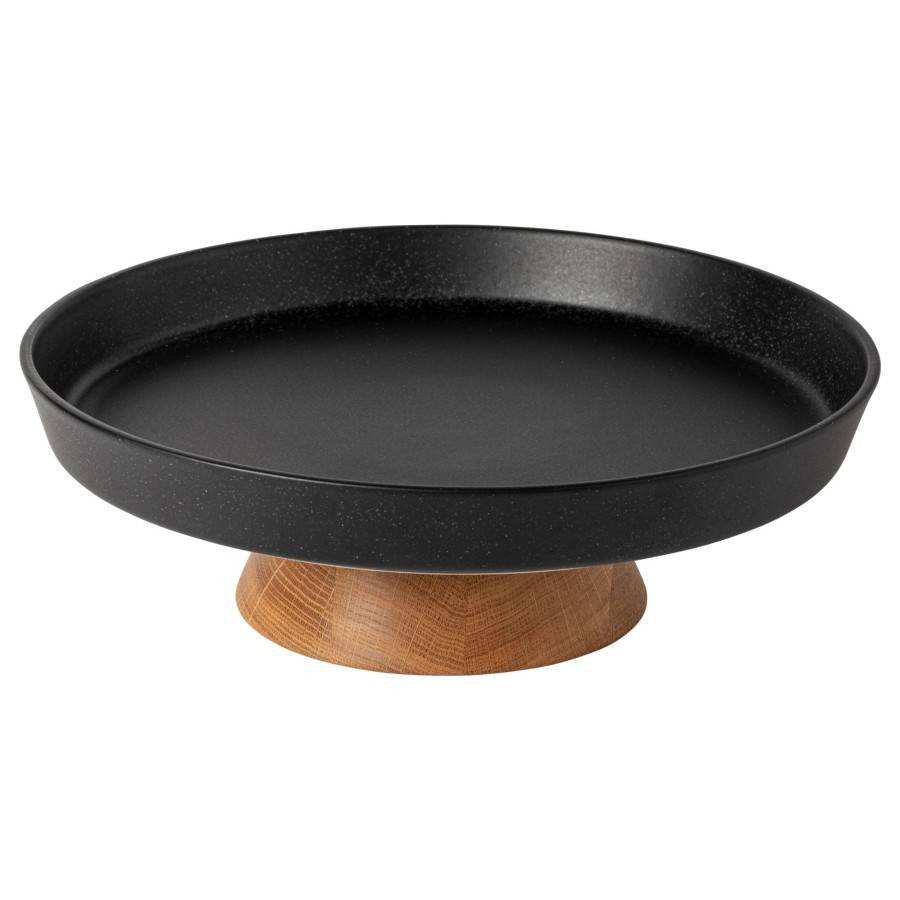 Plat sur pied grès et bois Boutique
