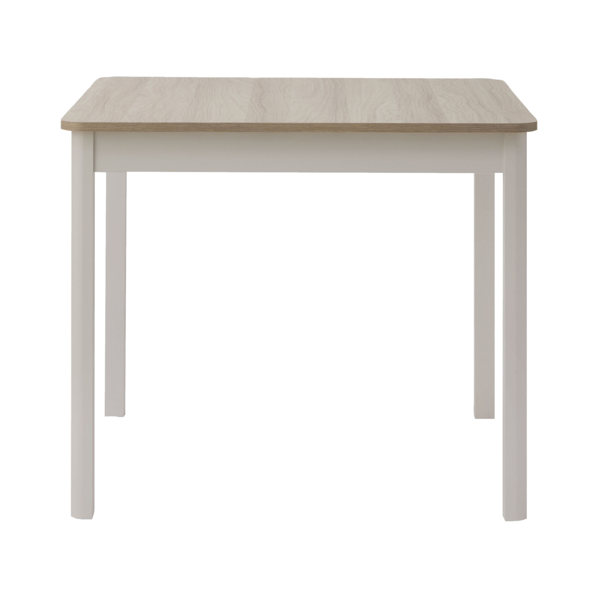 Table à Manger Carrée CLP BENTE 80x80cm - Pieds Bois, Plateau Blanc - Design Moderne Pour Cuisine/Salle à Manger