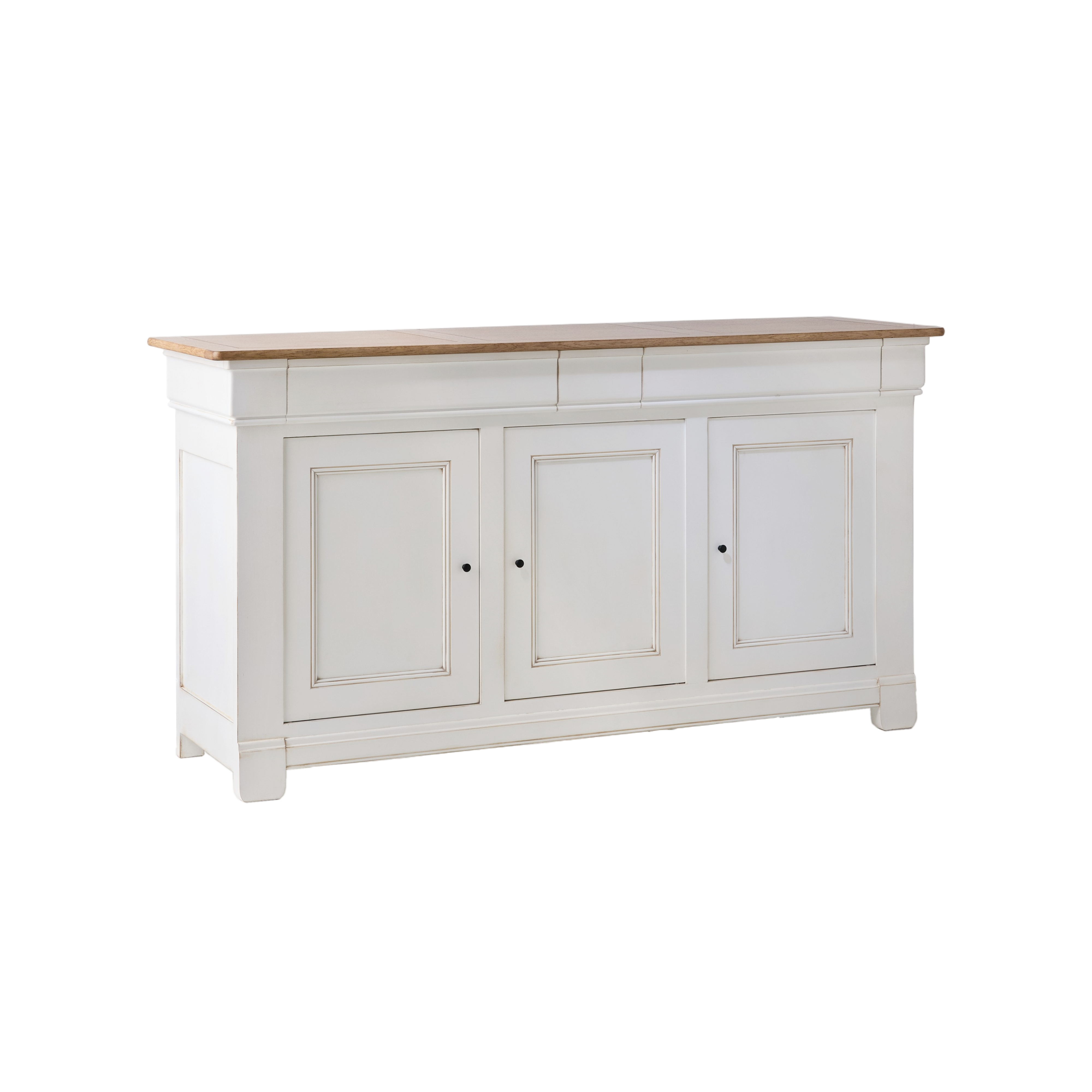 Grand Buffet De Cuisine Style Country – Palazzo INT – Vieux Blanc – 216x146x47 Cm – Neuf